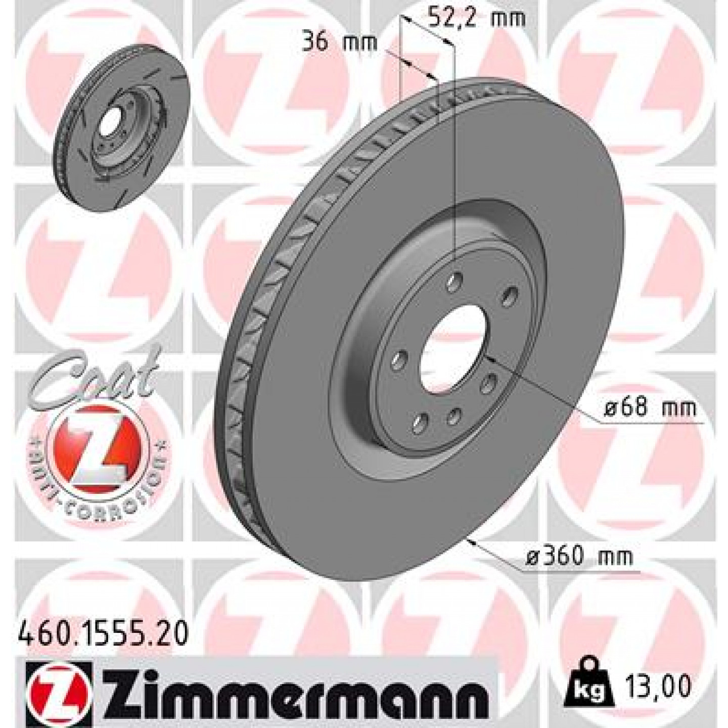 Remschijf ZIMMERMANN 460.1555.20