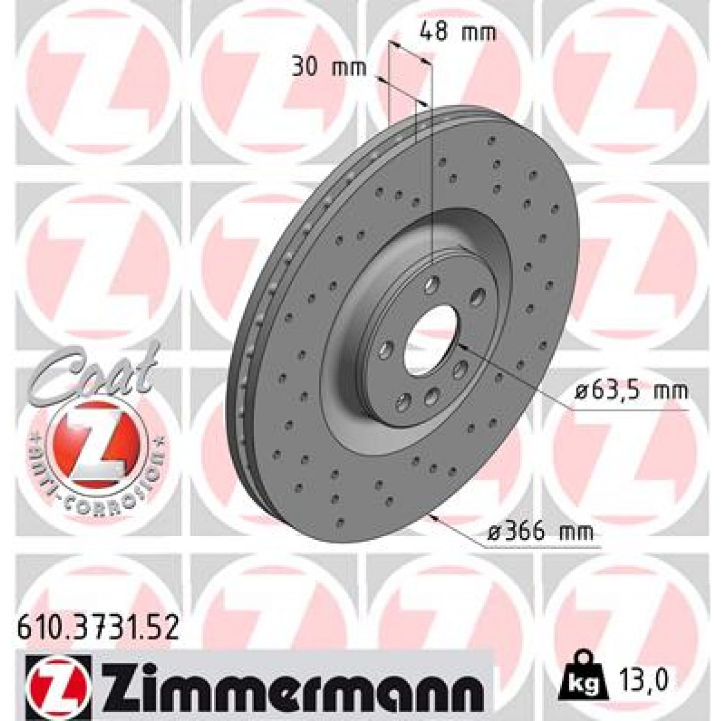 Remschijf ZIMMERMANN 610.3731.52