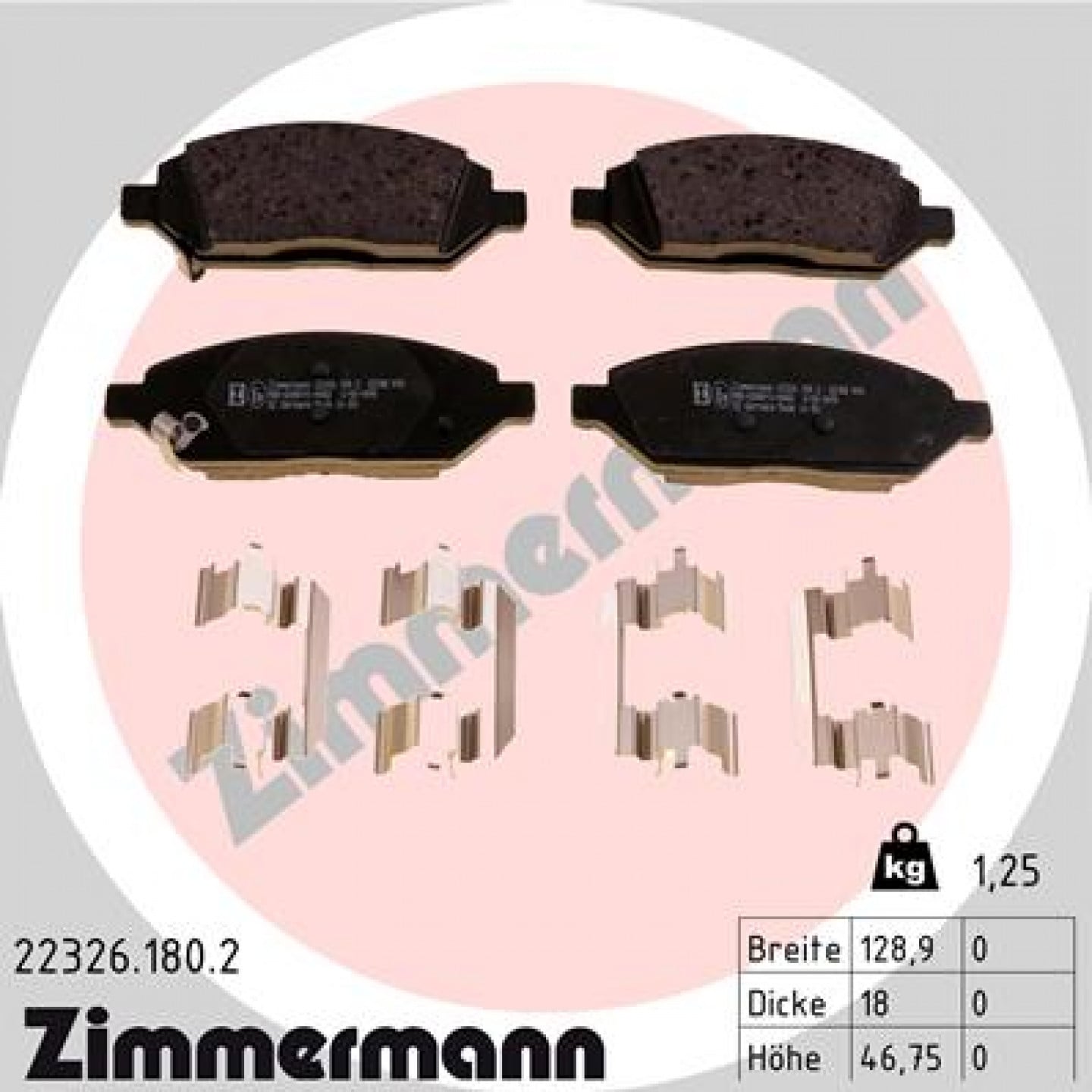 Bremseklodser ZIMMERMANN 22326.180.2