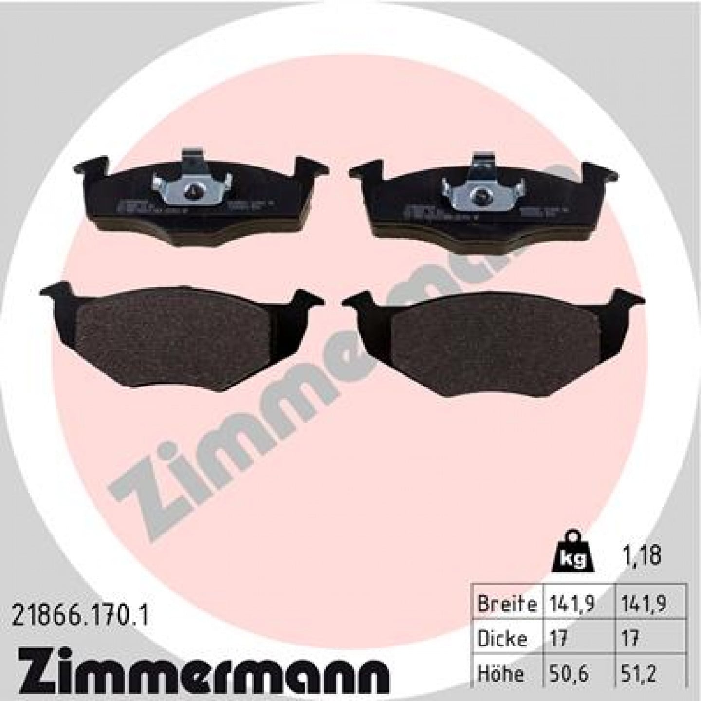 Bremseklodser ZIMMERMANN 21866.170.1