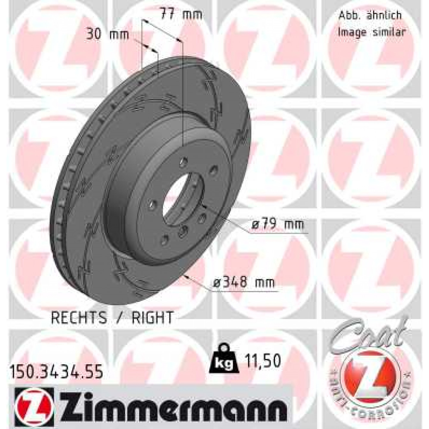 Bremseskive ZIMMERMANN 150.3434.55