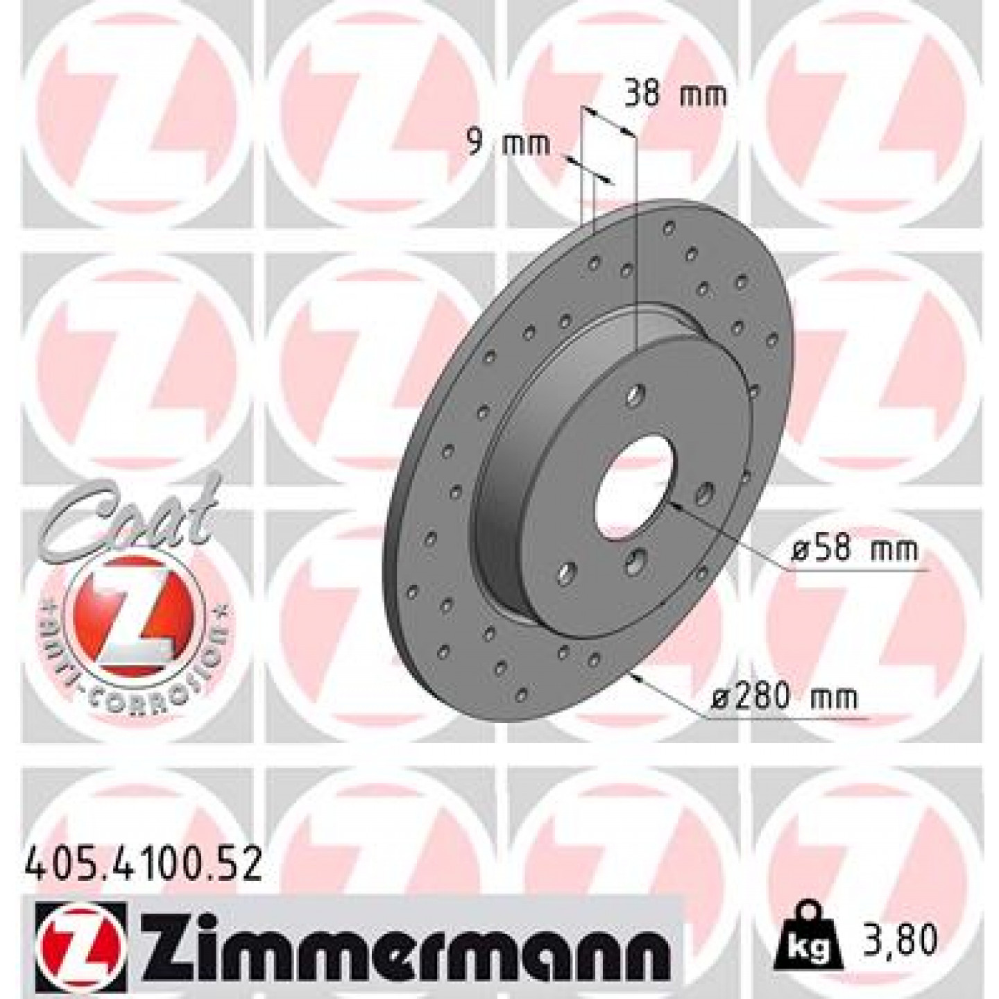 Bremseskive ZIMMERMANN 405.4100.52