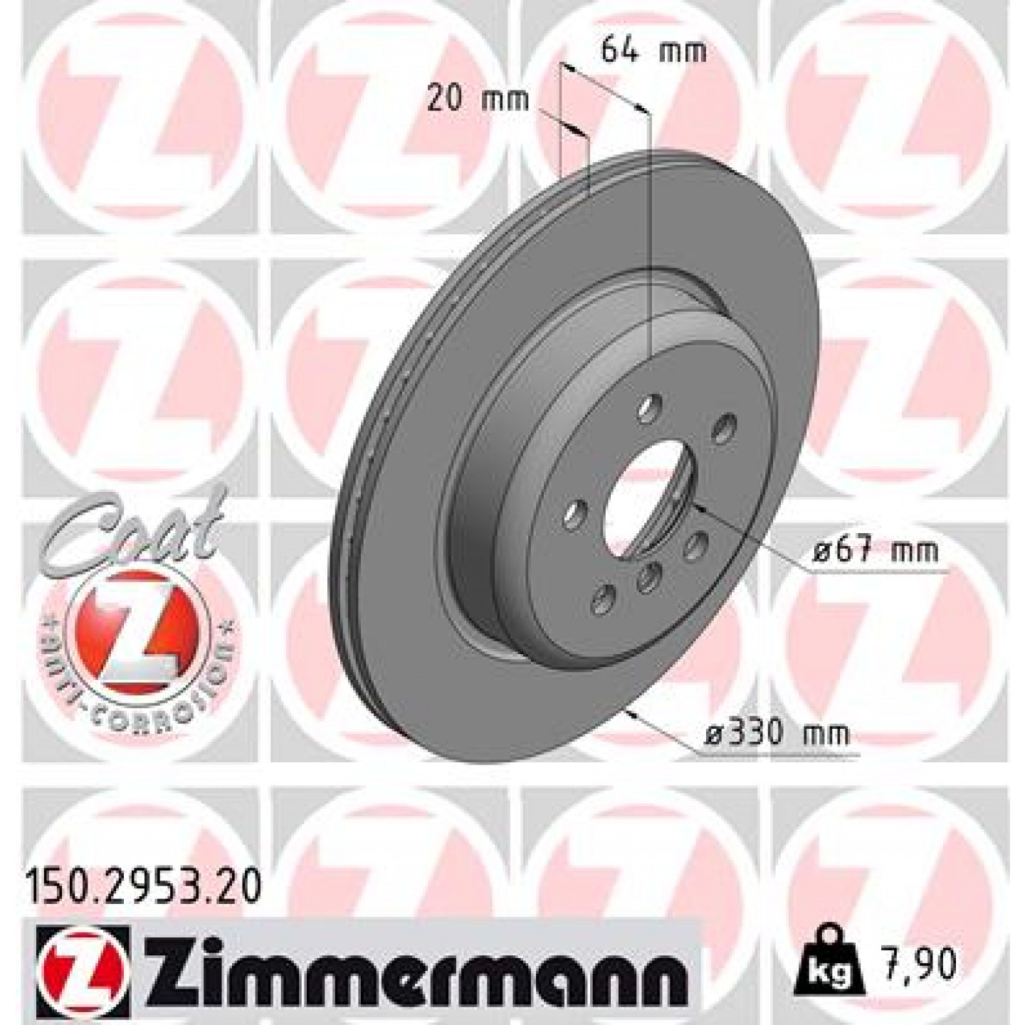Remschijf ZIMMERMANN 150.2953.20