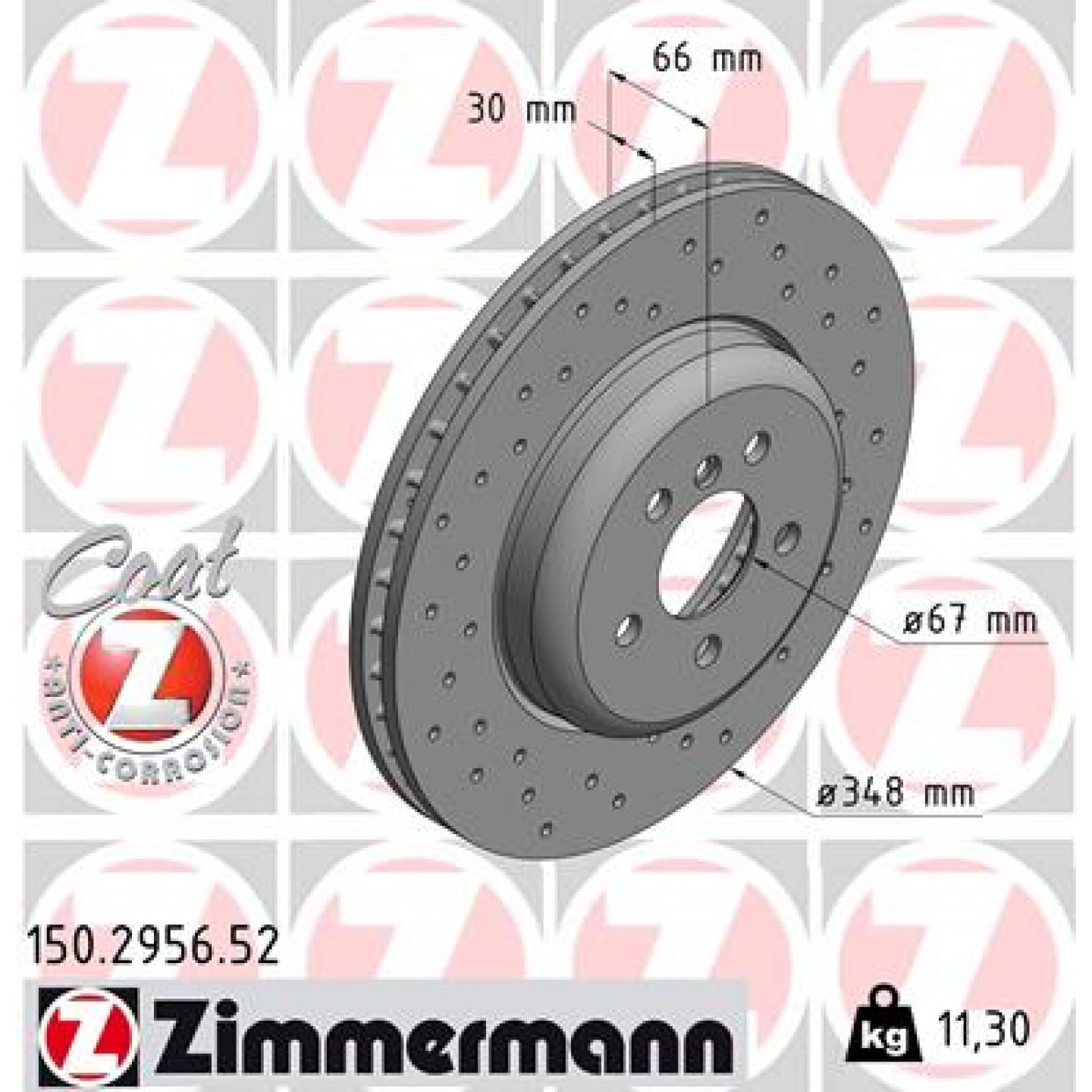 Brake Disc ZIMMERMANN 150.2956.52 - Trodo.com