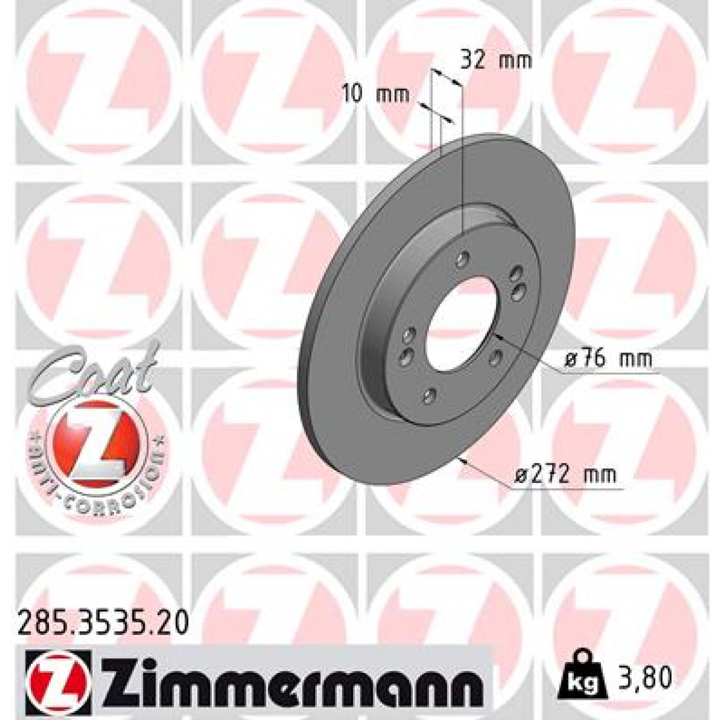 Bremseskive ZIMMERMANN 285.3535.20