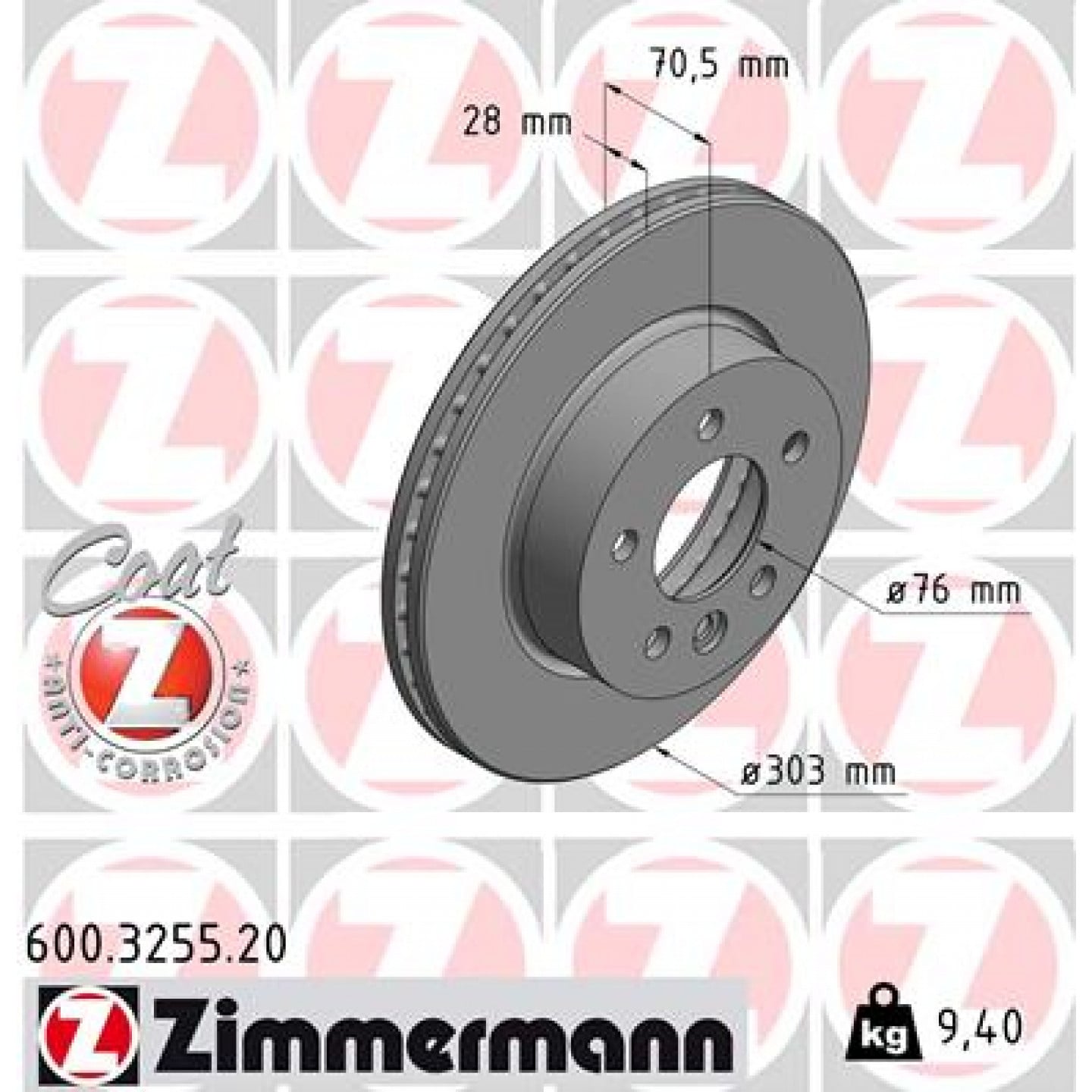 Brzdový kotouč ZIMMERMANN 600.3255.20