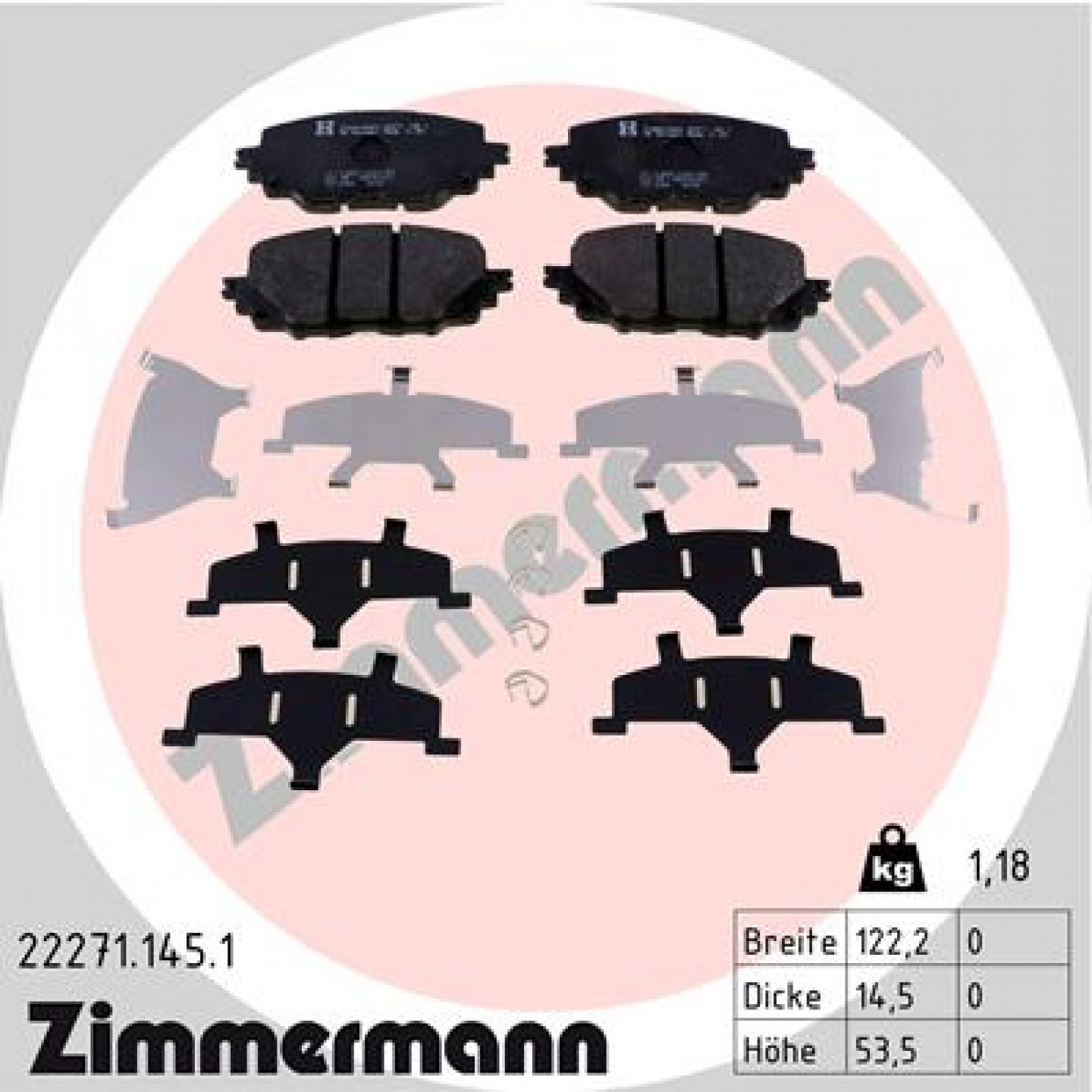 Bremseklodser ZIMMERMANN 22271.145.1