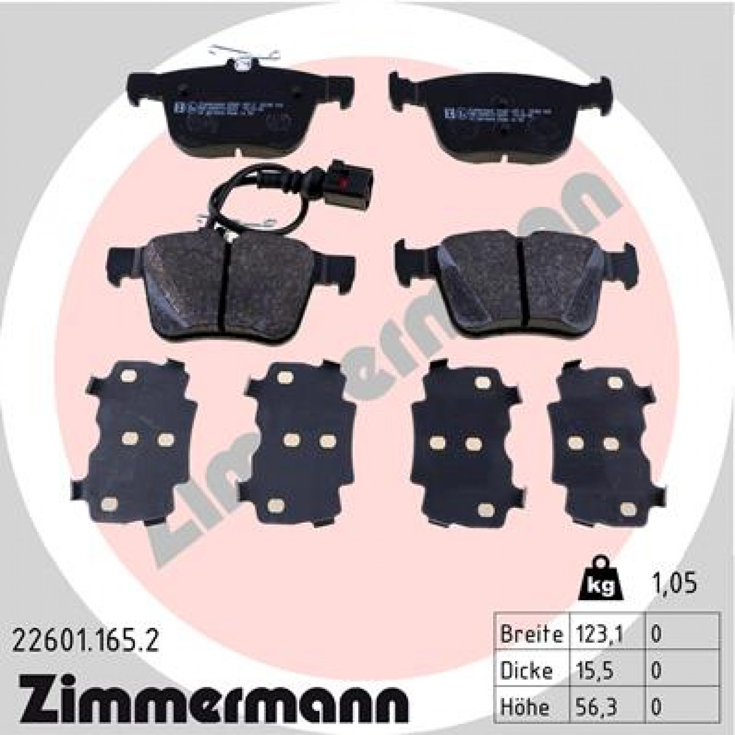 Bremseklodser ZIMMERMANN 22601.165.2