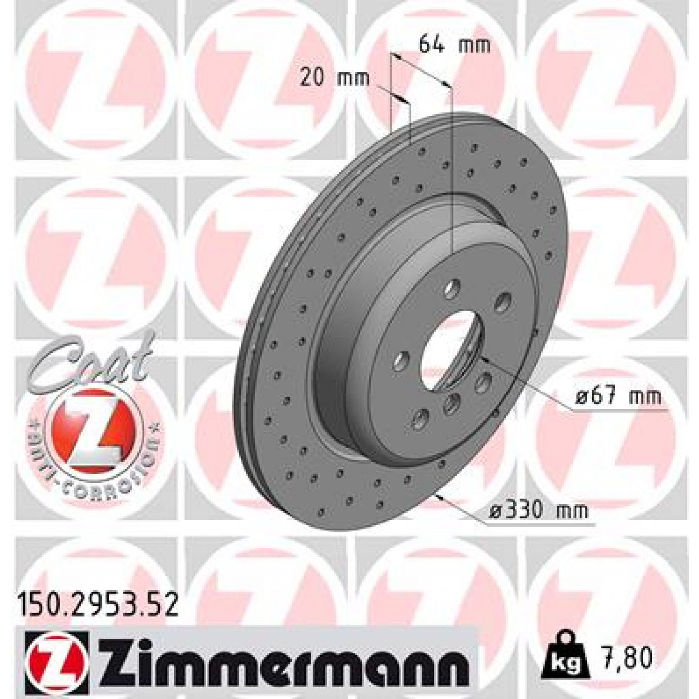 Remschijf ZIMMERMANN 150.2953.52