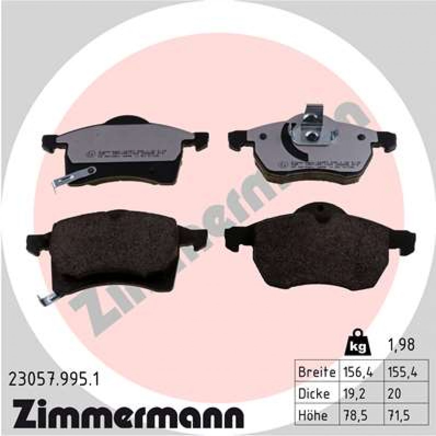 Bremseklodser ZIMMERMANN 23057.995.1