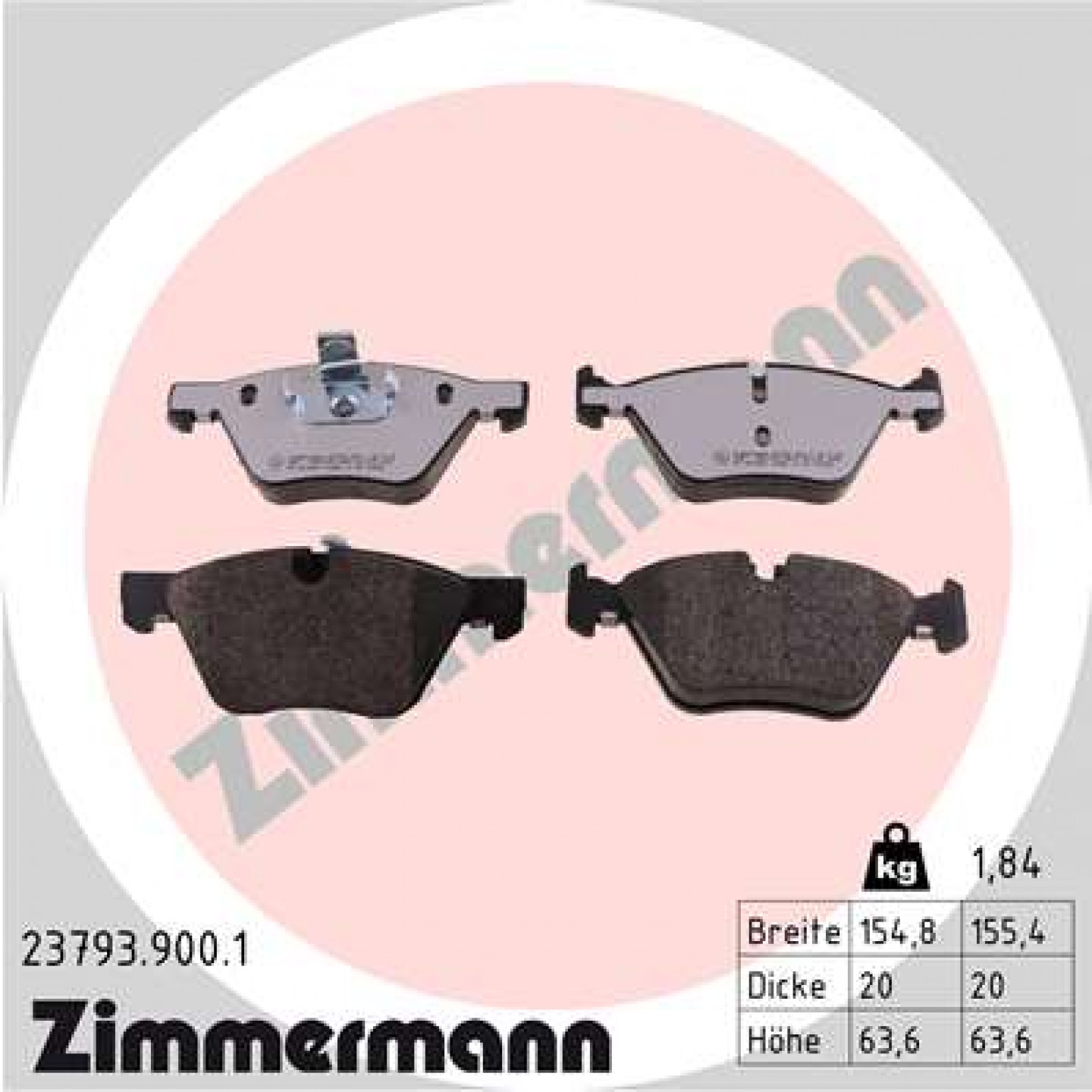 Bremseklodser ZIMMERMANN 23793.900.1