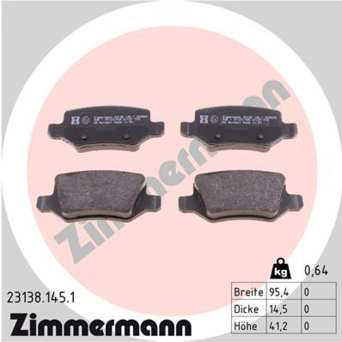 Bremseklodser ZIMMERMANN 23138.145.1