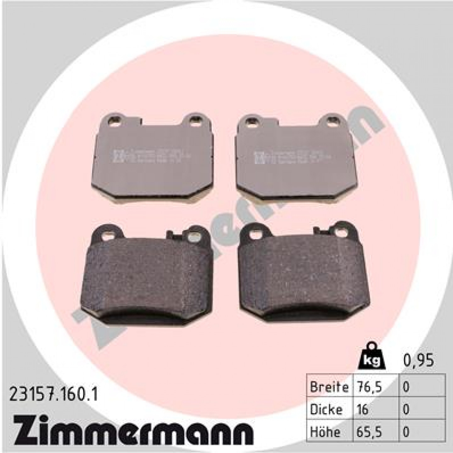 Bremseklodser ZIMMERMANN 23157.160.1