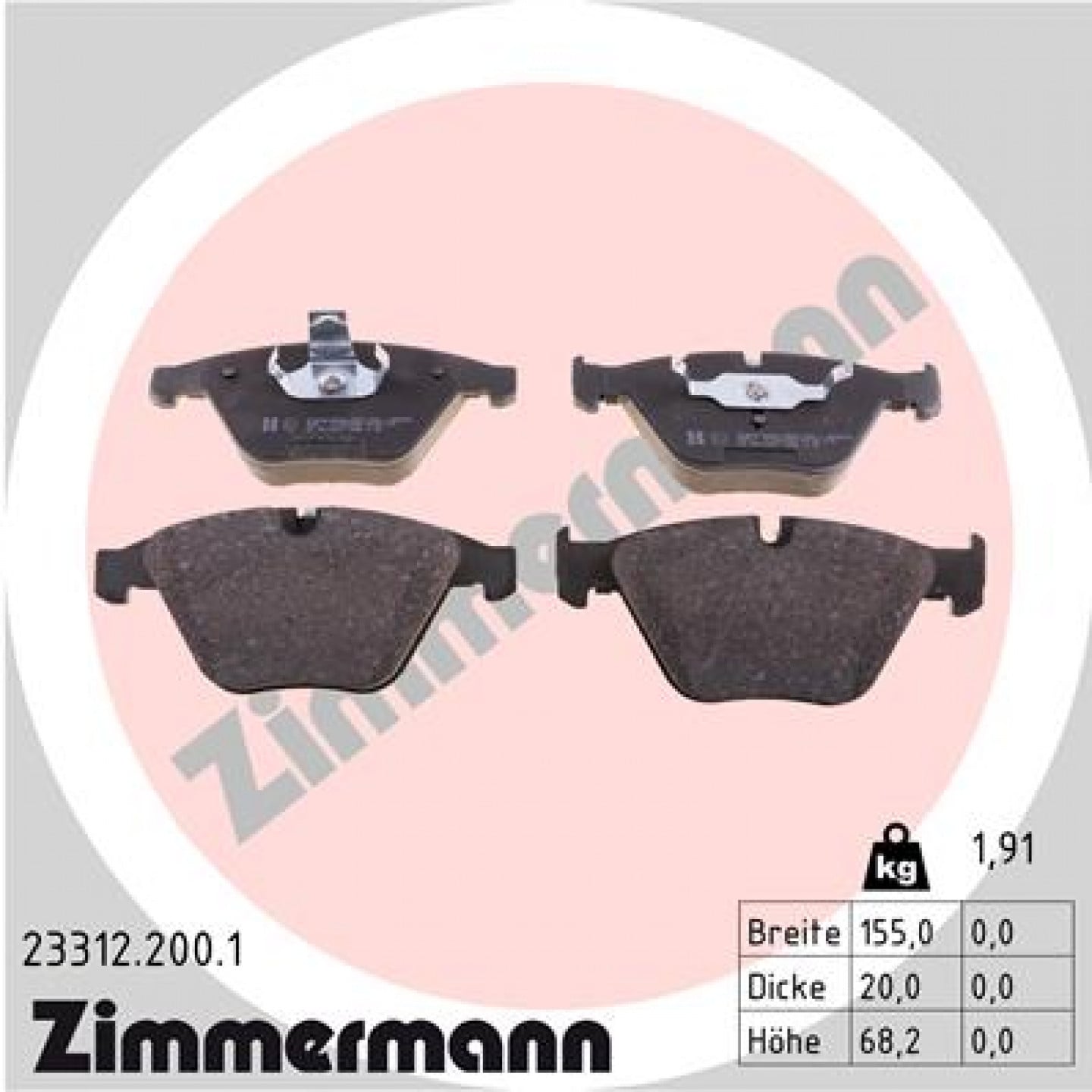 Bremseklodser ZIMMERMANN 23312.200.1