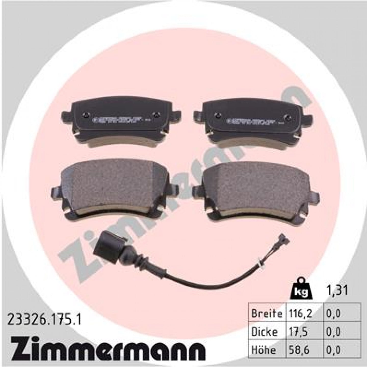 Bremseklodser ZIMMERMANN 23326.175.1