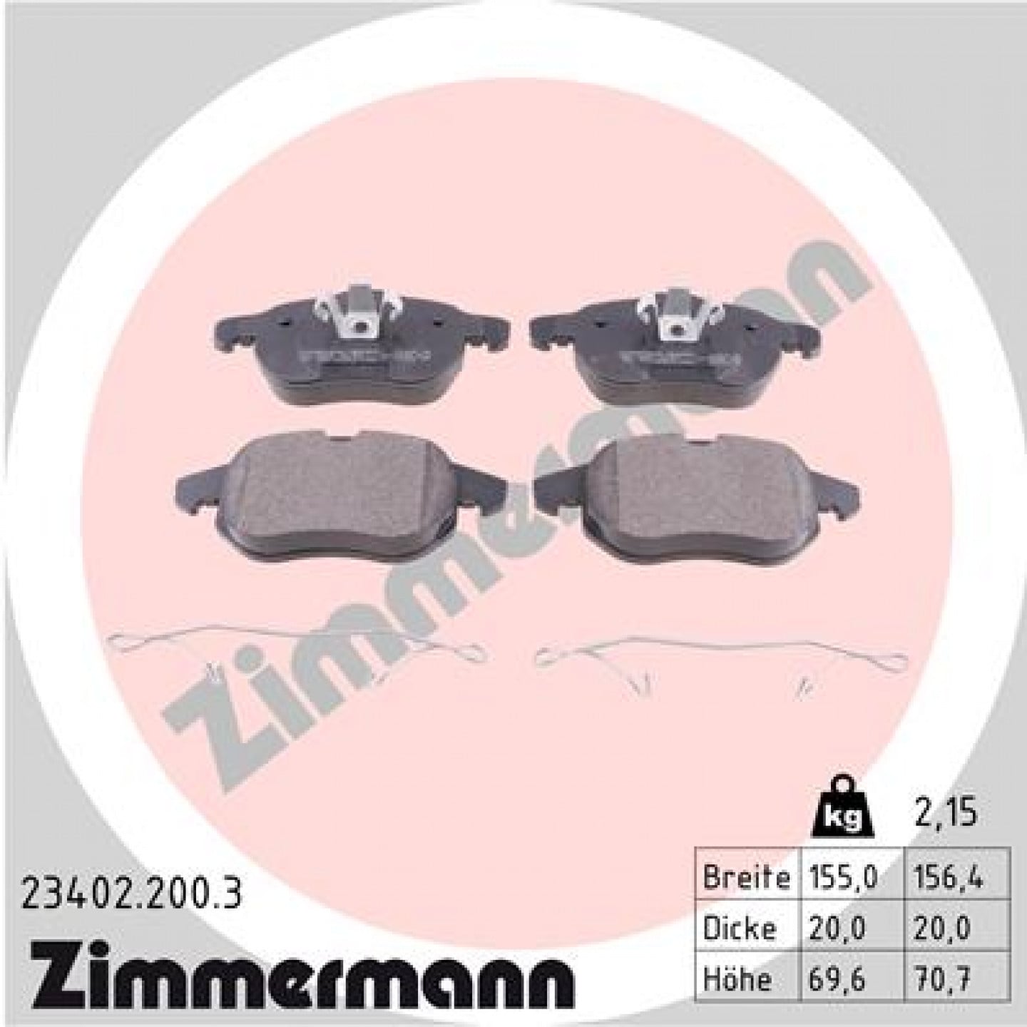 Bremseklodser ZIMMERMANN 23402.200.3