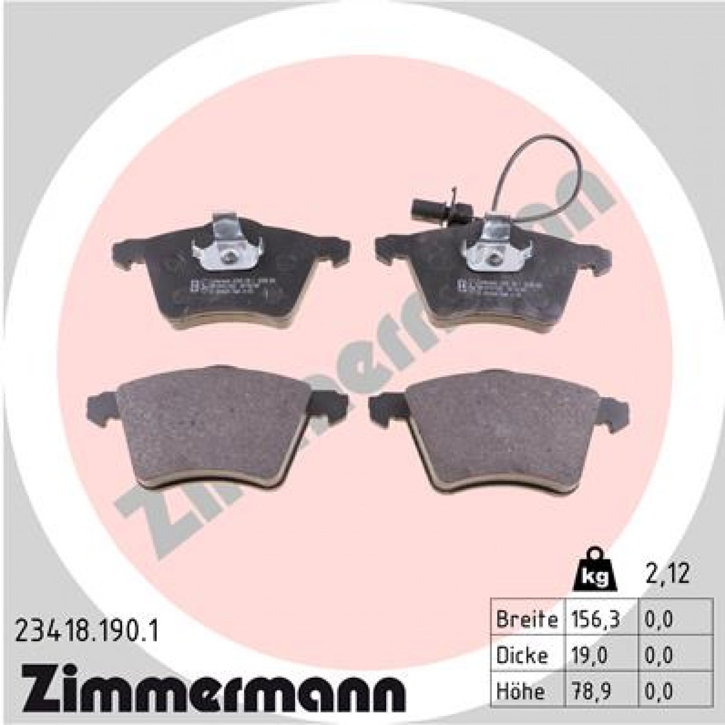 Bremseklodser ZIMMERMANN 23418.190.1