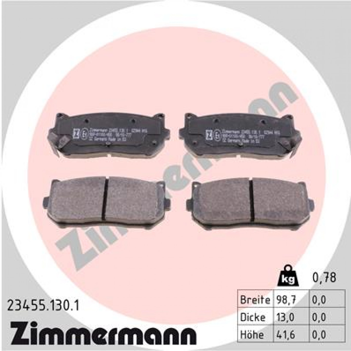 Bremseklodser ZIMMERMANN 23455.130.1