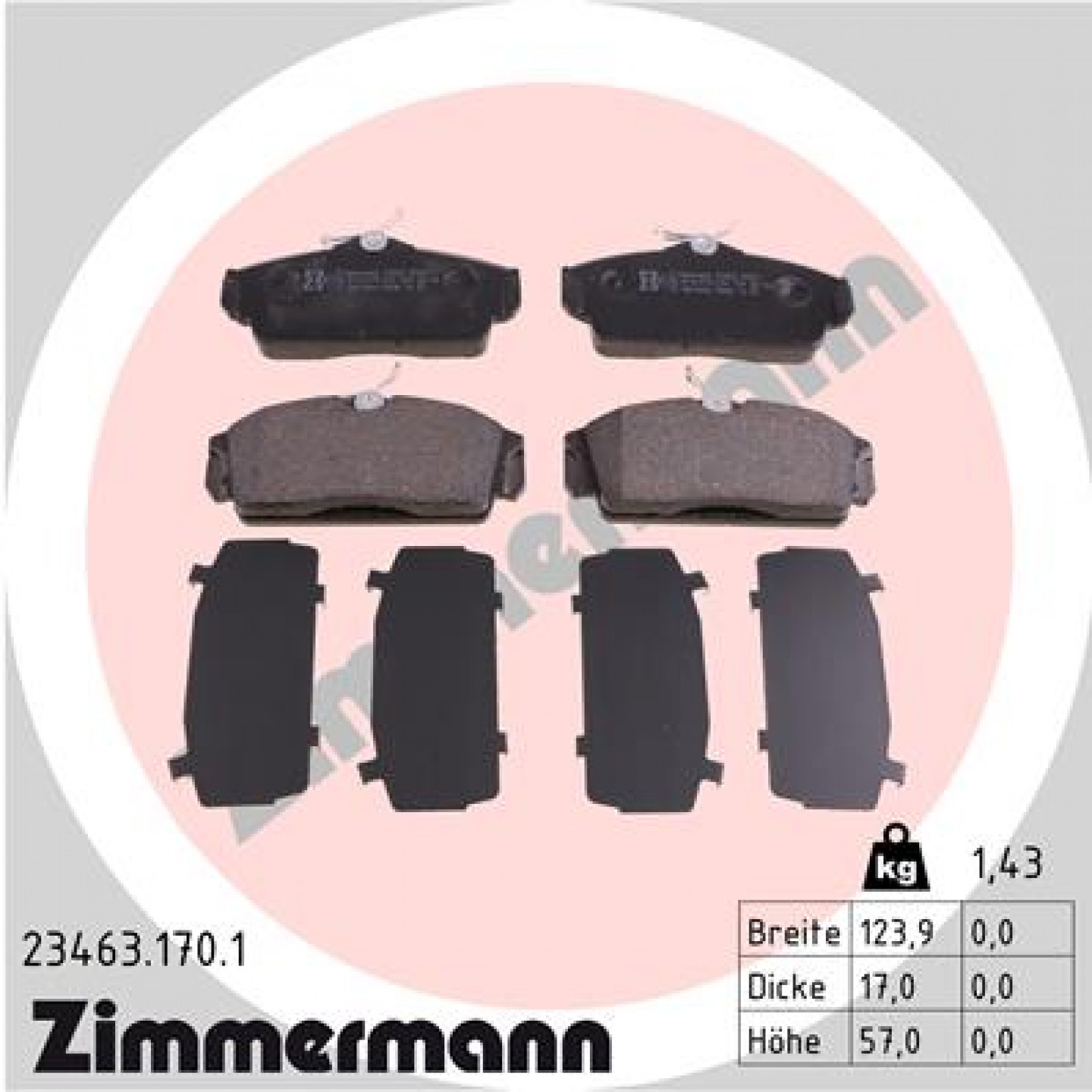 Bremseklodser ZIMMERMANN 23463.170.1