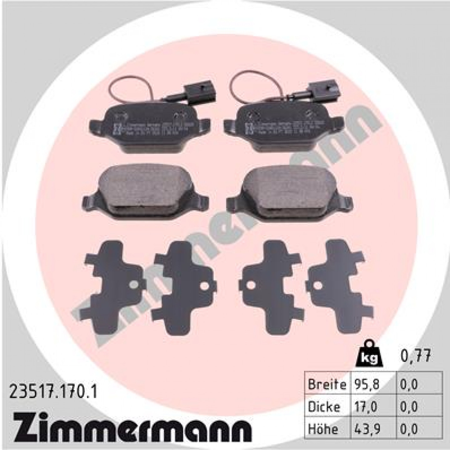 Bremseklodser ZIMMERMANN 23517.170.1