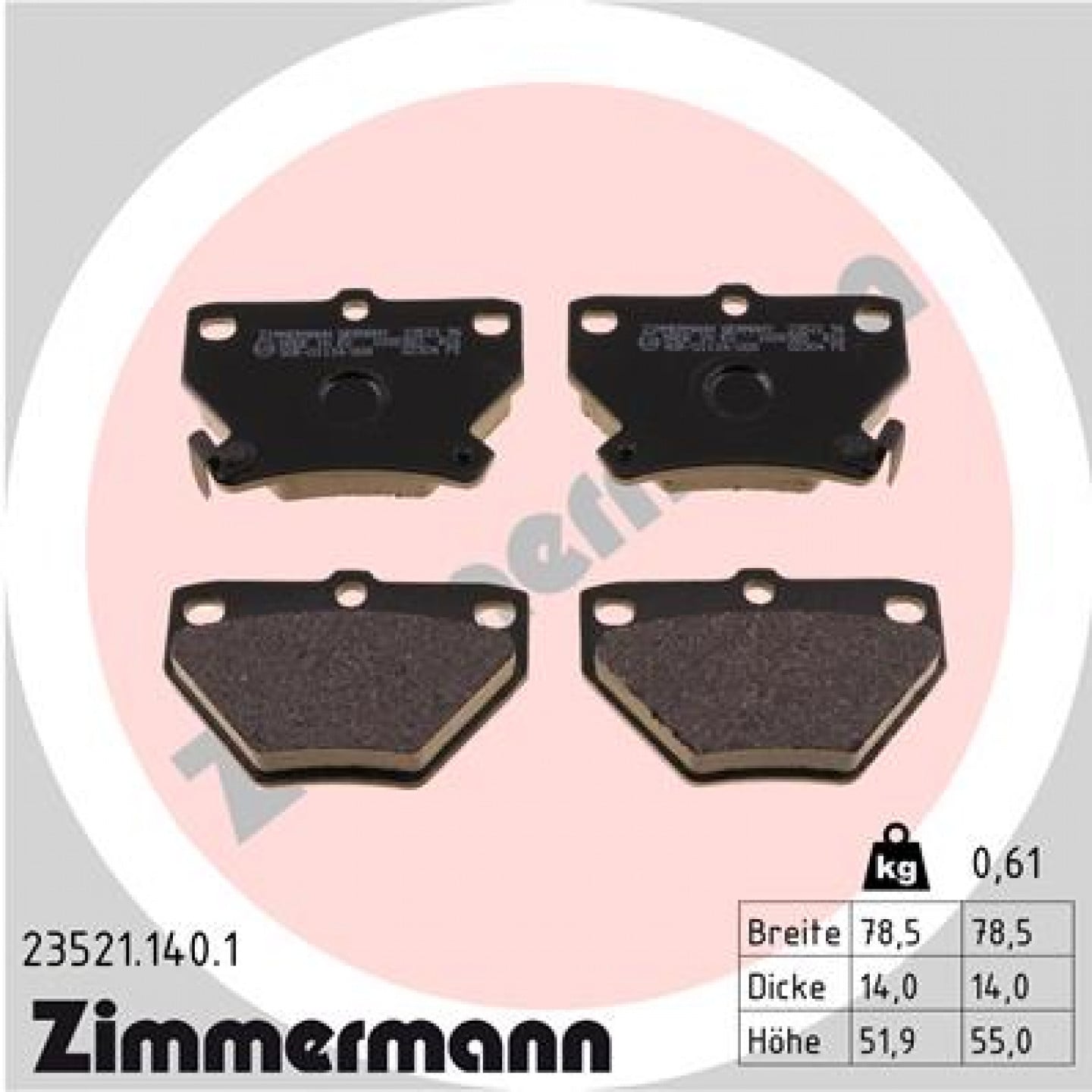 Bremseklodser ZIMMERMANN 23521.140.1
