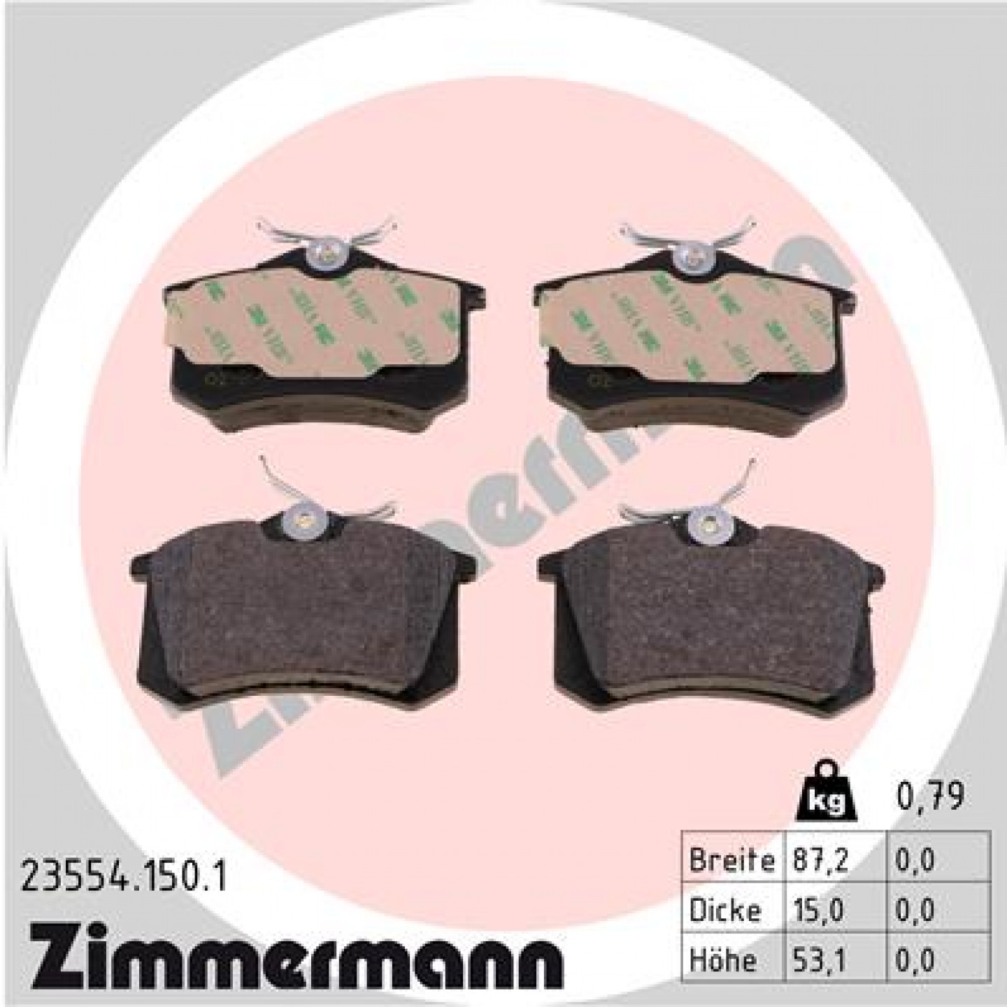 Kit pastiglie freno, Freno a disco ZIMMERMANN 23554.150.1