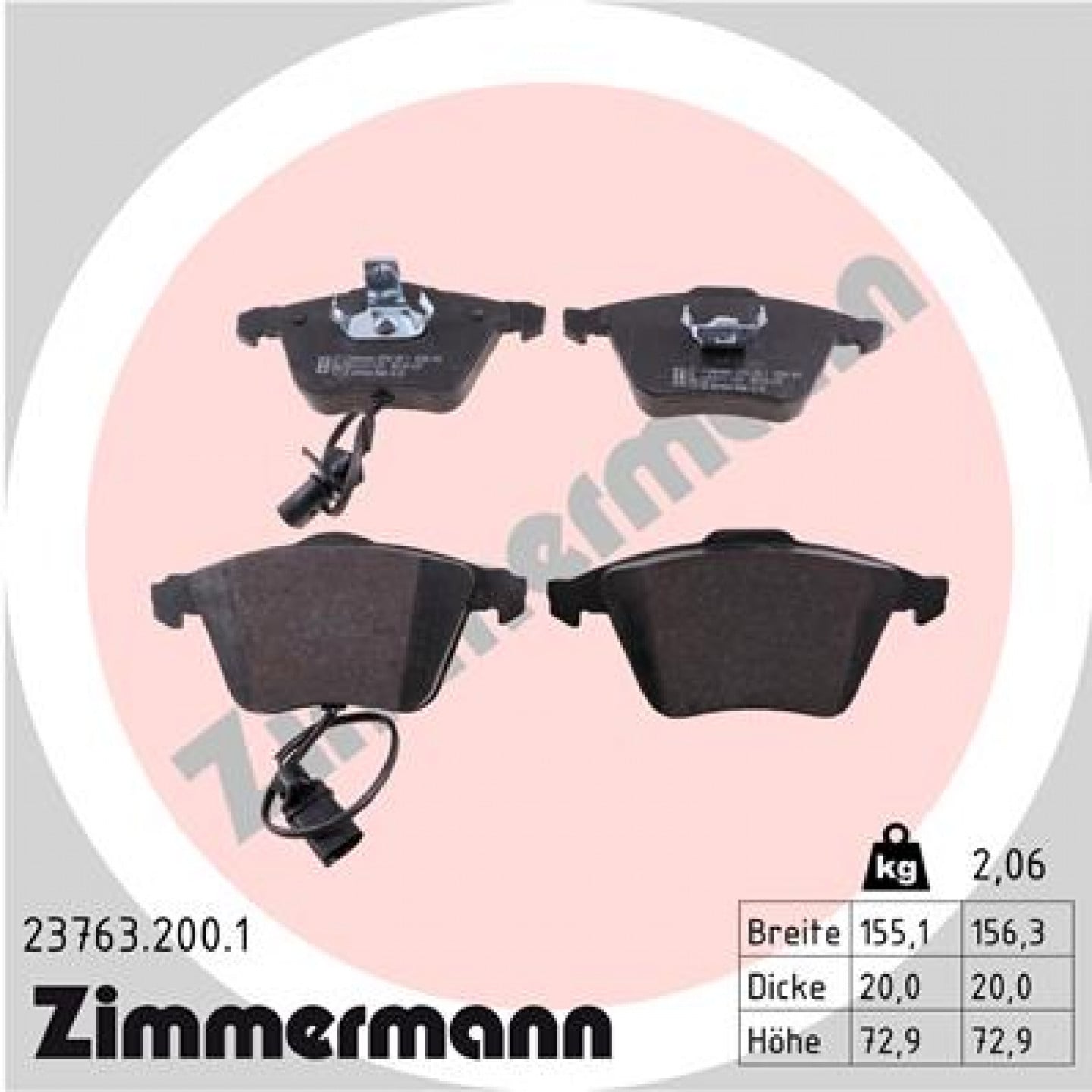 Bremseklodser ZIMMERMANN 23763.200.1