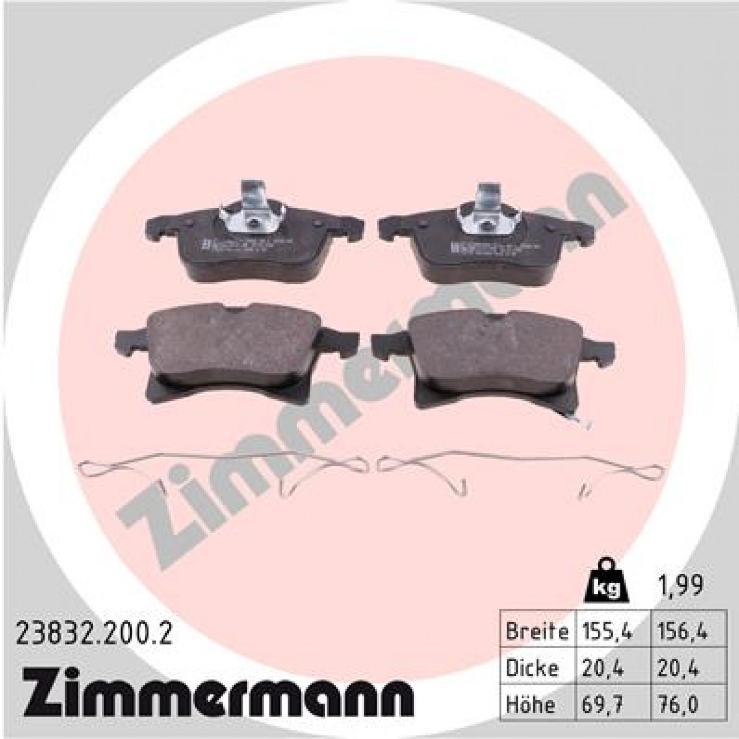 Bremseklodser ZIMMERMANN 23832.200.2