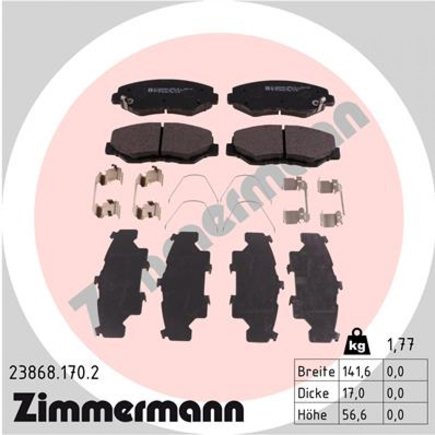 Bremseklodser ZIMMERMANN 23868.170.2