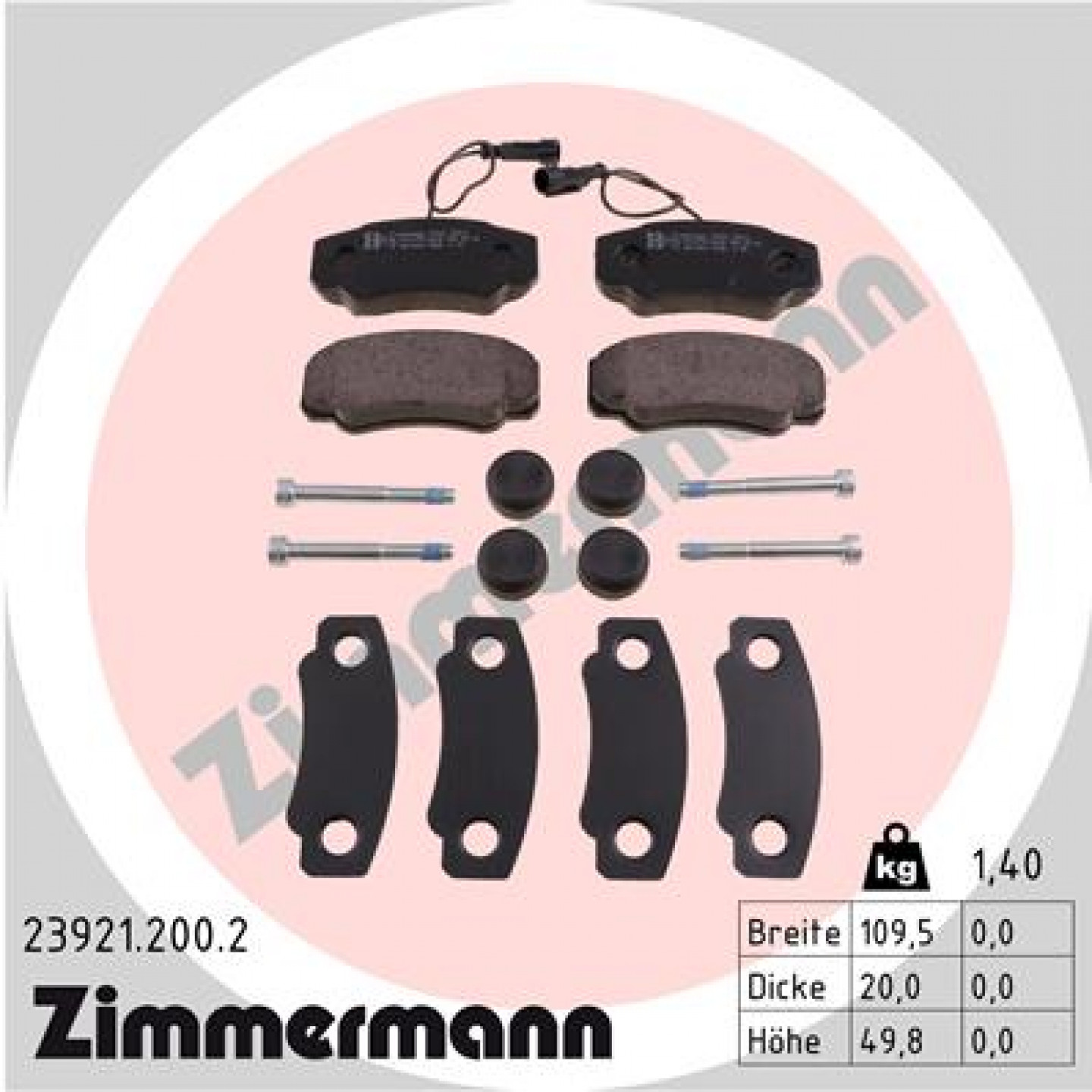 Kit pastiglie freno, Freno a disco ZIMMERMANN 23921.200.2