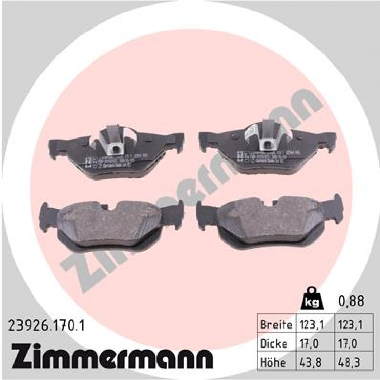 Bremseklodser ZIMMERMANN 23926.170.1