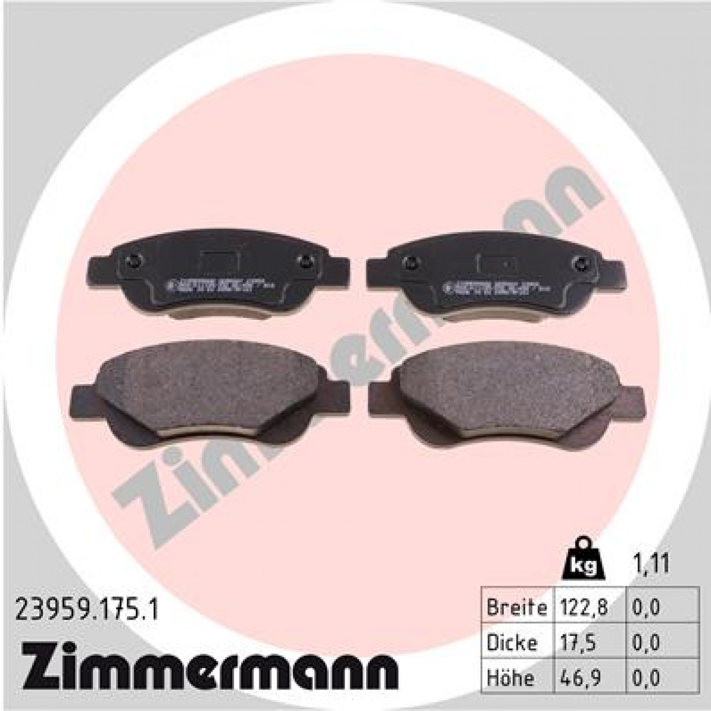 Bremseklodser ZIMMERMANN 23959.175.1