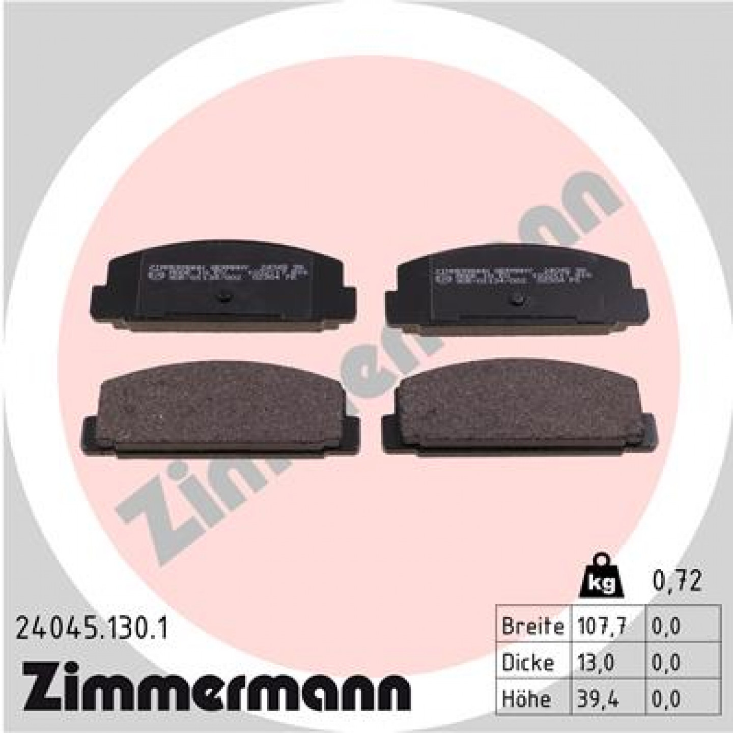 Bremsbelagsatz, Scheibenbremse ZIMMERMANN 24045.130.1