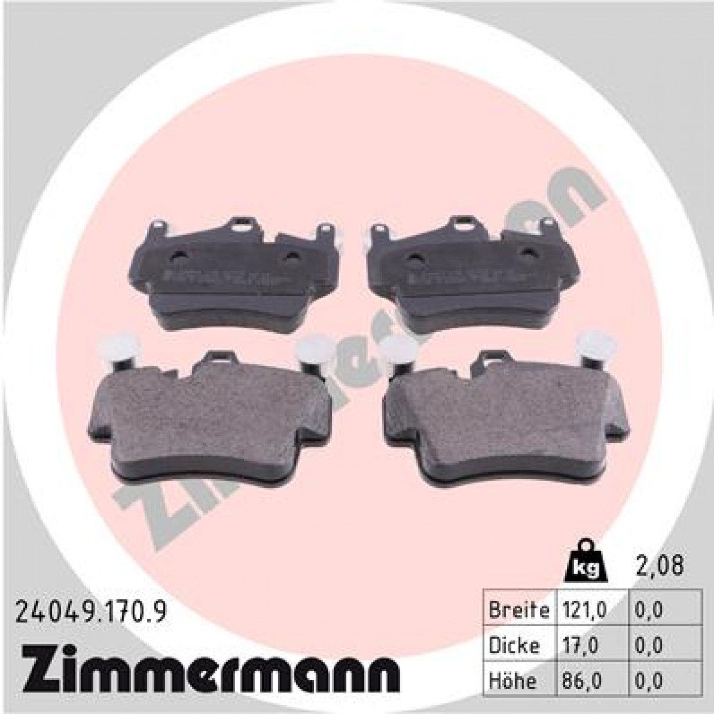 Bremseklodser ZIMMERMANN 24049.170.9