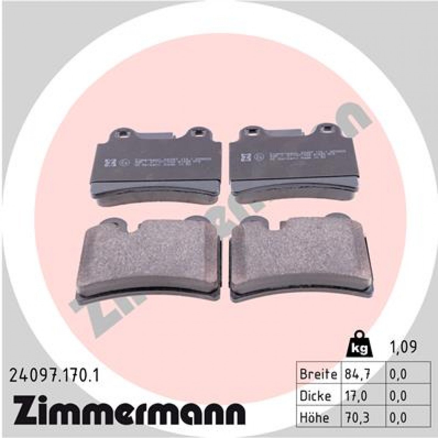Bremseklodser ZIMMERMANN 24097.170.1