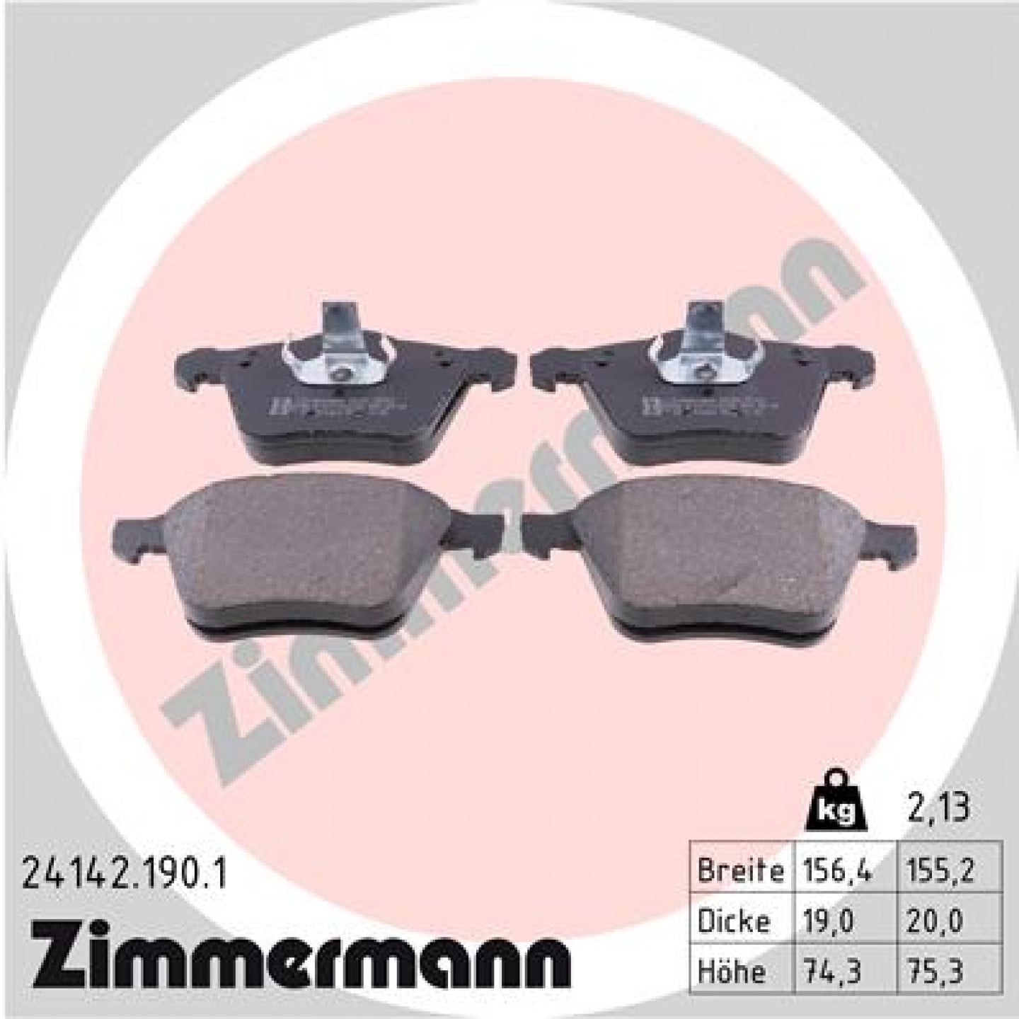 Kit pastiglie freno, Freno a disco ZIMMERMANN 24142.190.1