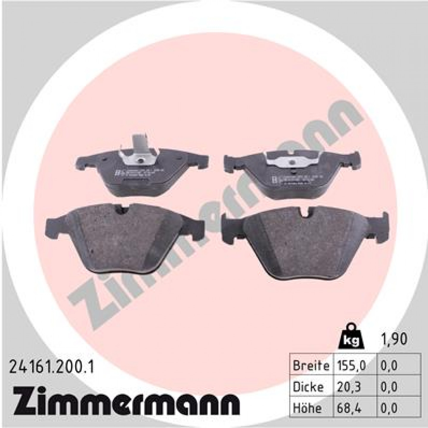 Kit pastiglie freno, Freno a disco ZIMMERMANN 24161.200.1