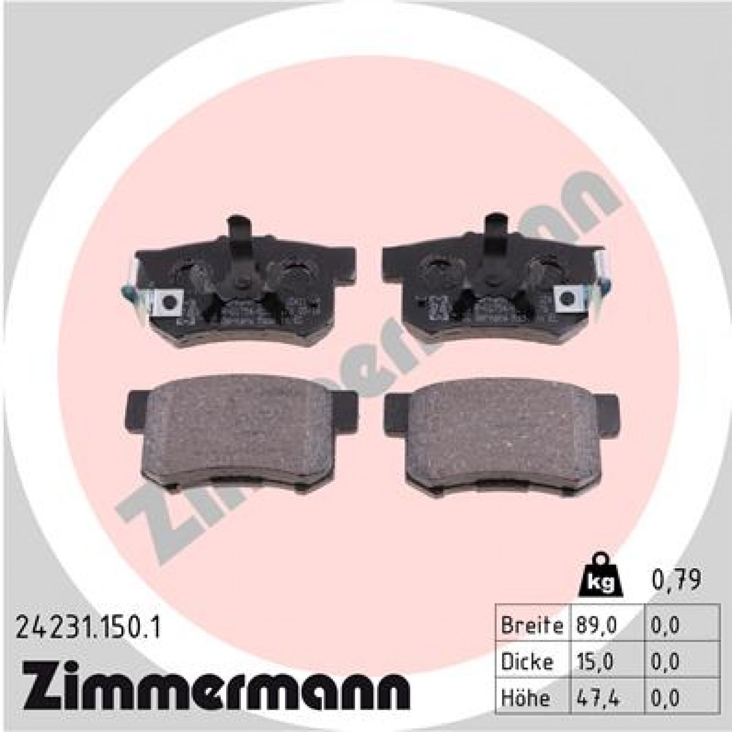 Kit pastiglie freno, Freno a disco ZIMMERMANN 24231.150.1