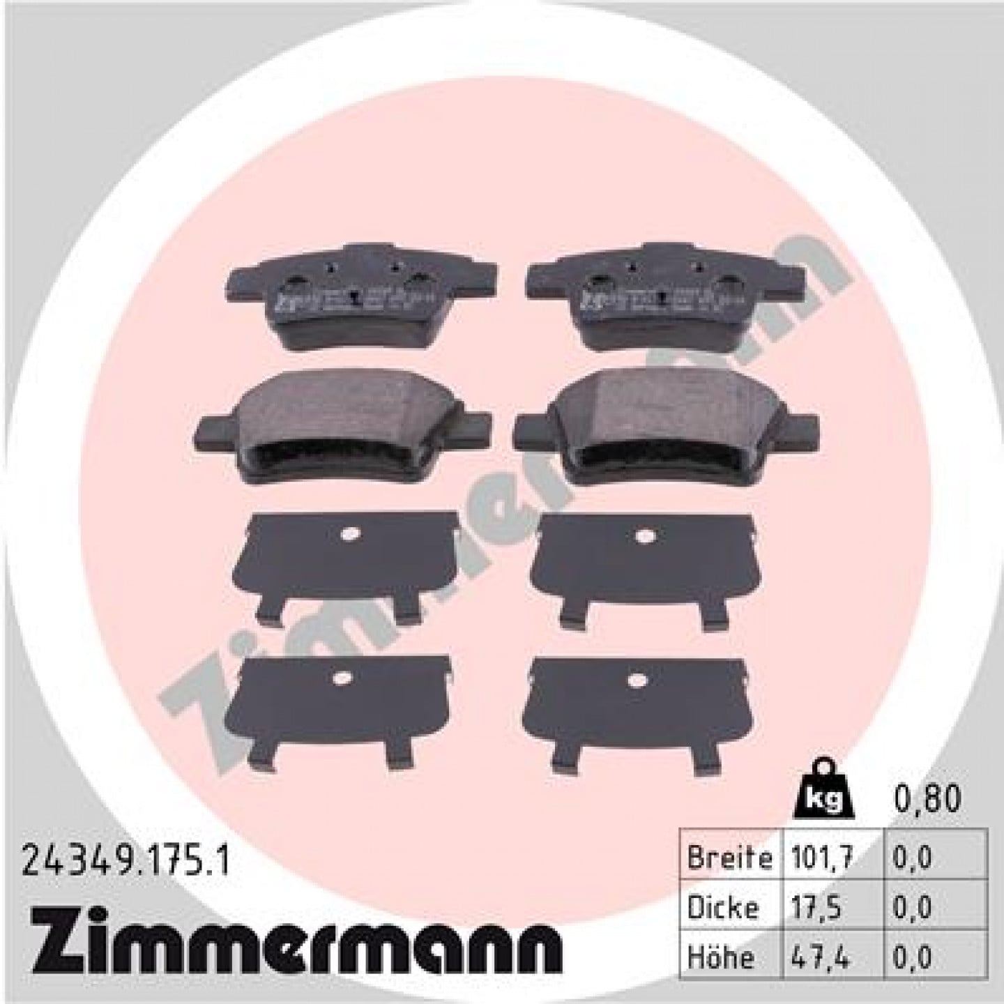 Bremseklodser ZIMMERMANN 24349.175.1