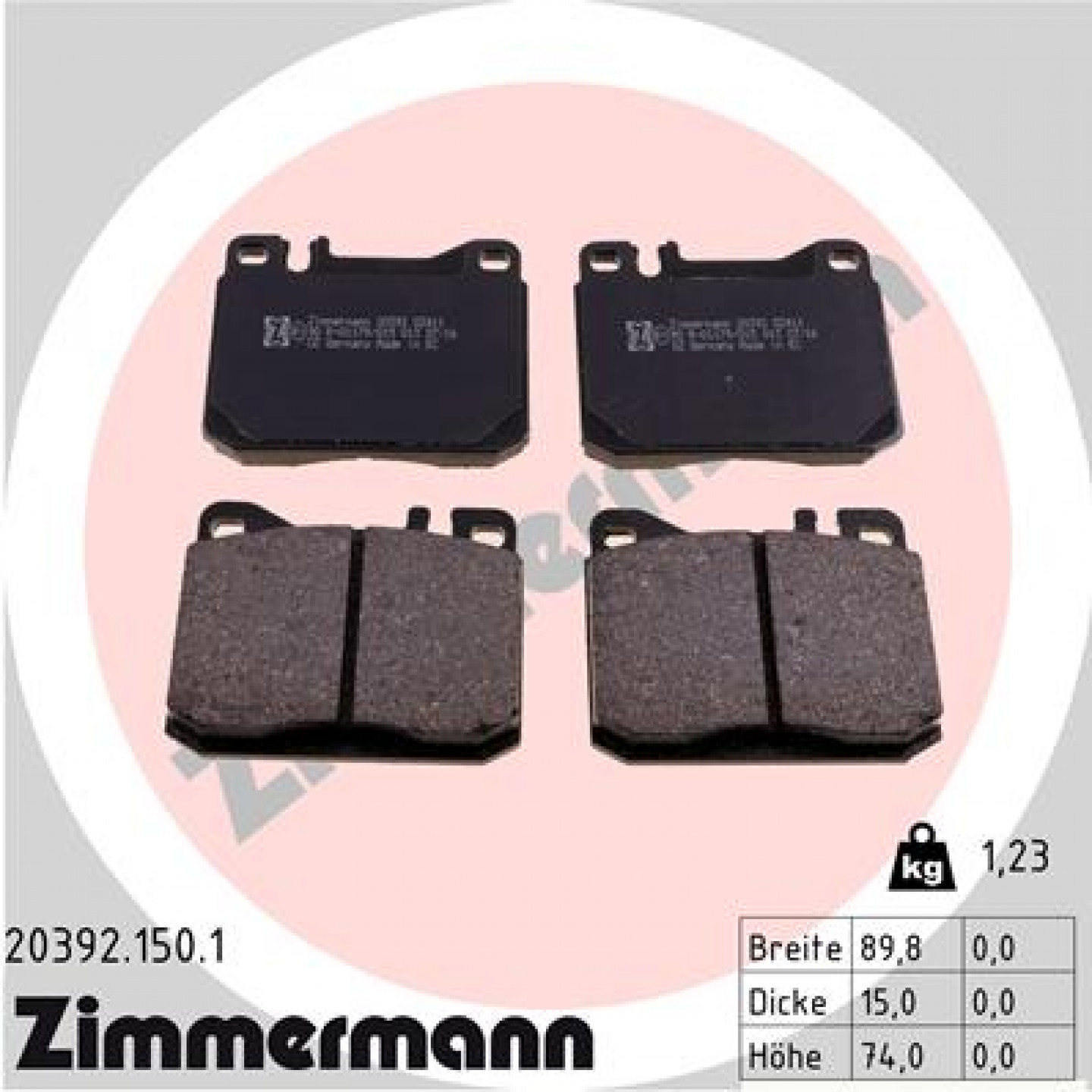Bremsbelagsatz, Scheibenbremse ZIMMERMANN 20392.150.1