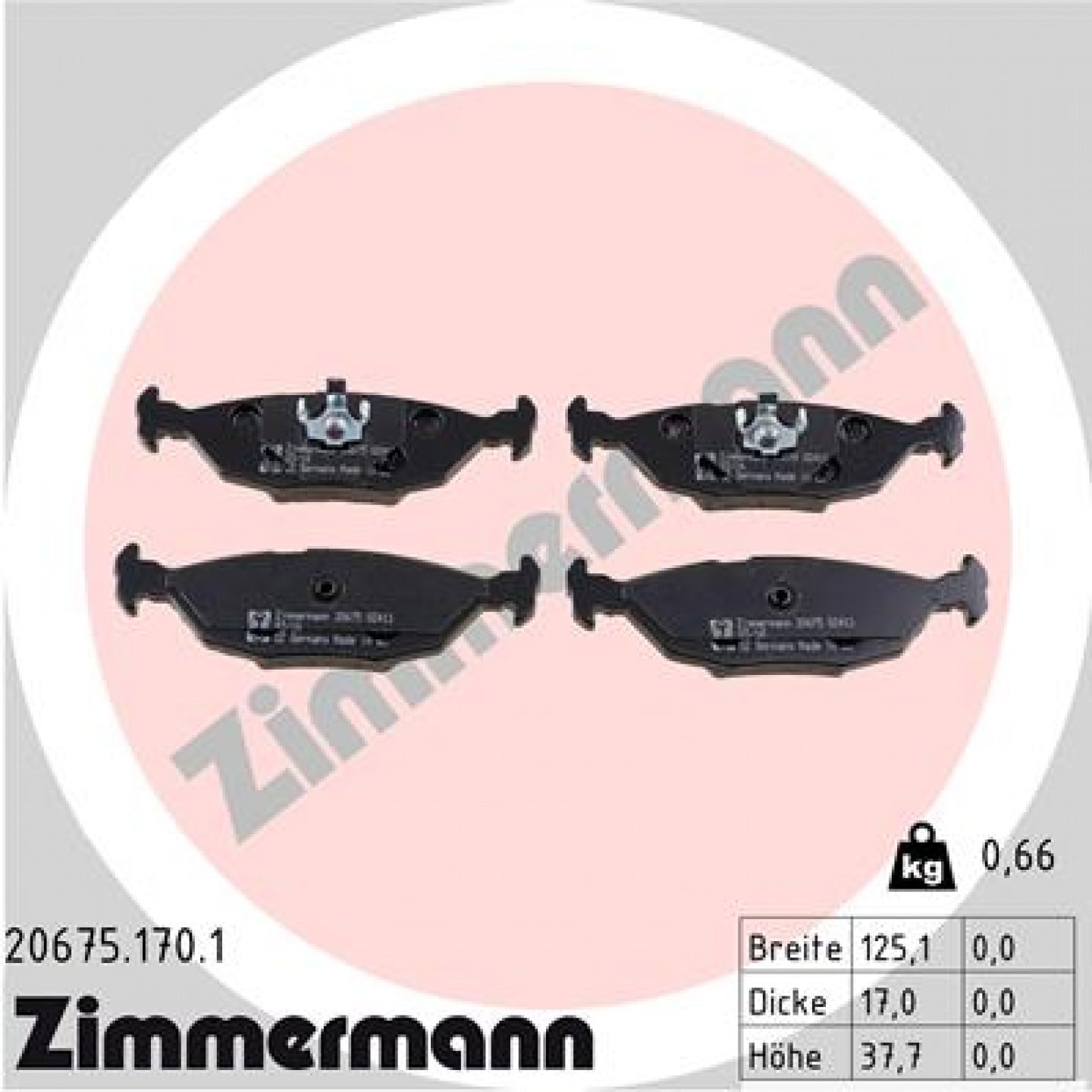 Bremseklodser ZIMMERMANN 20675.170.1