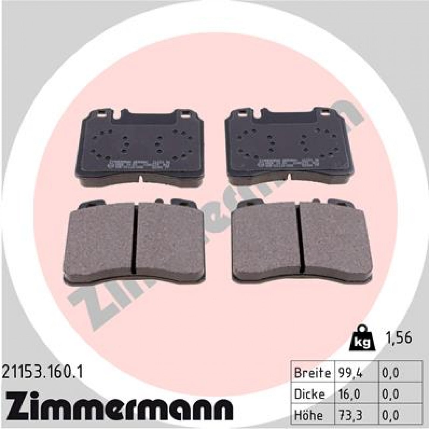 Bremseklodser ZIMMERMANN 21153.160.1