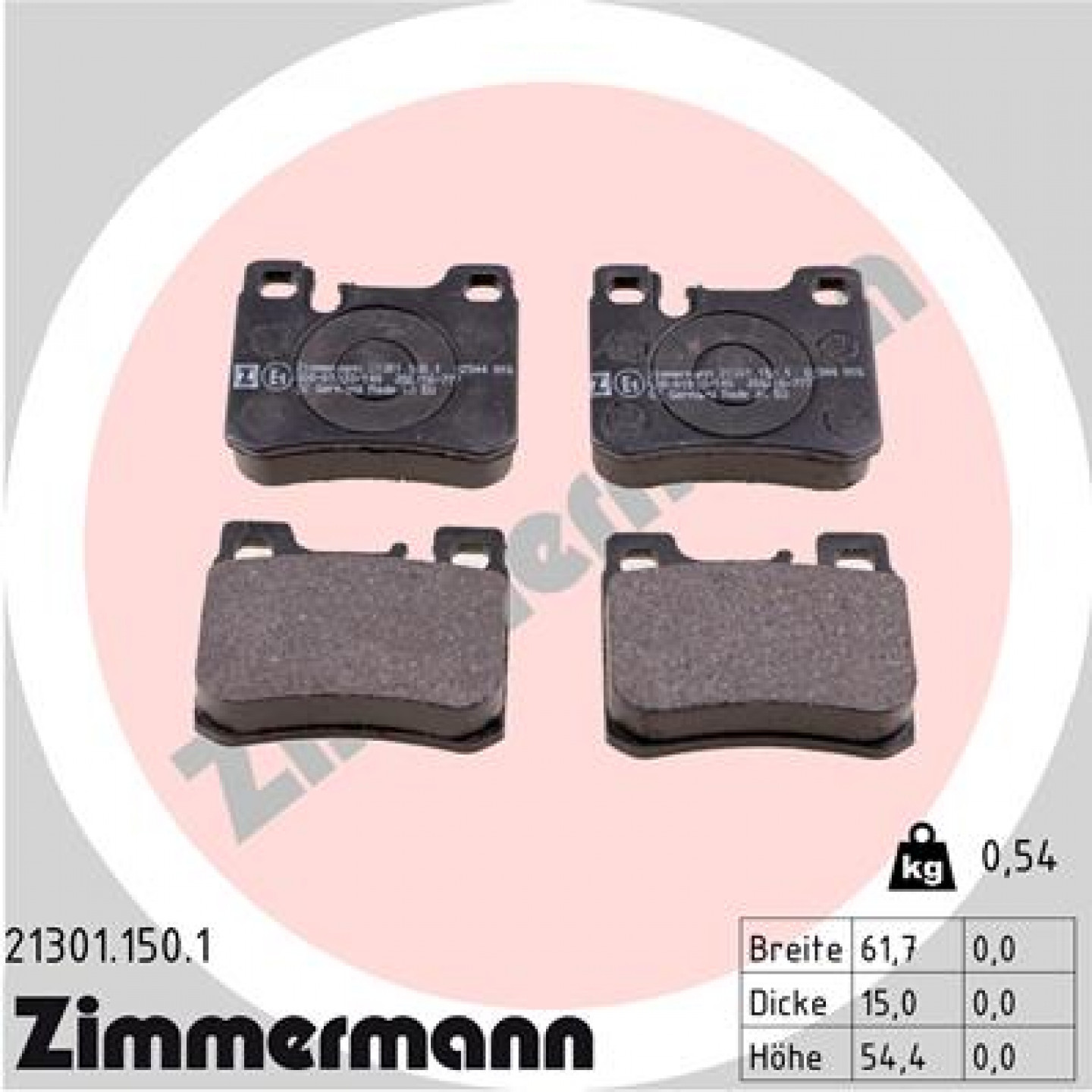 Bremsbelagsatz, Scheibenbremse ZIMMERMANN 21301.150.1