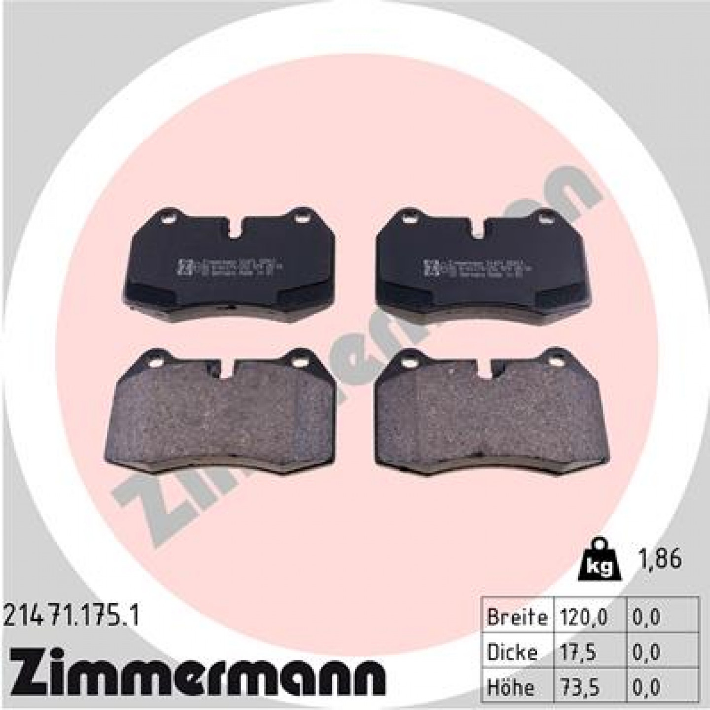 Bremseklodser ZIMMERMANN 21471.175.1