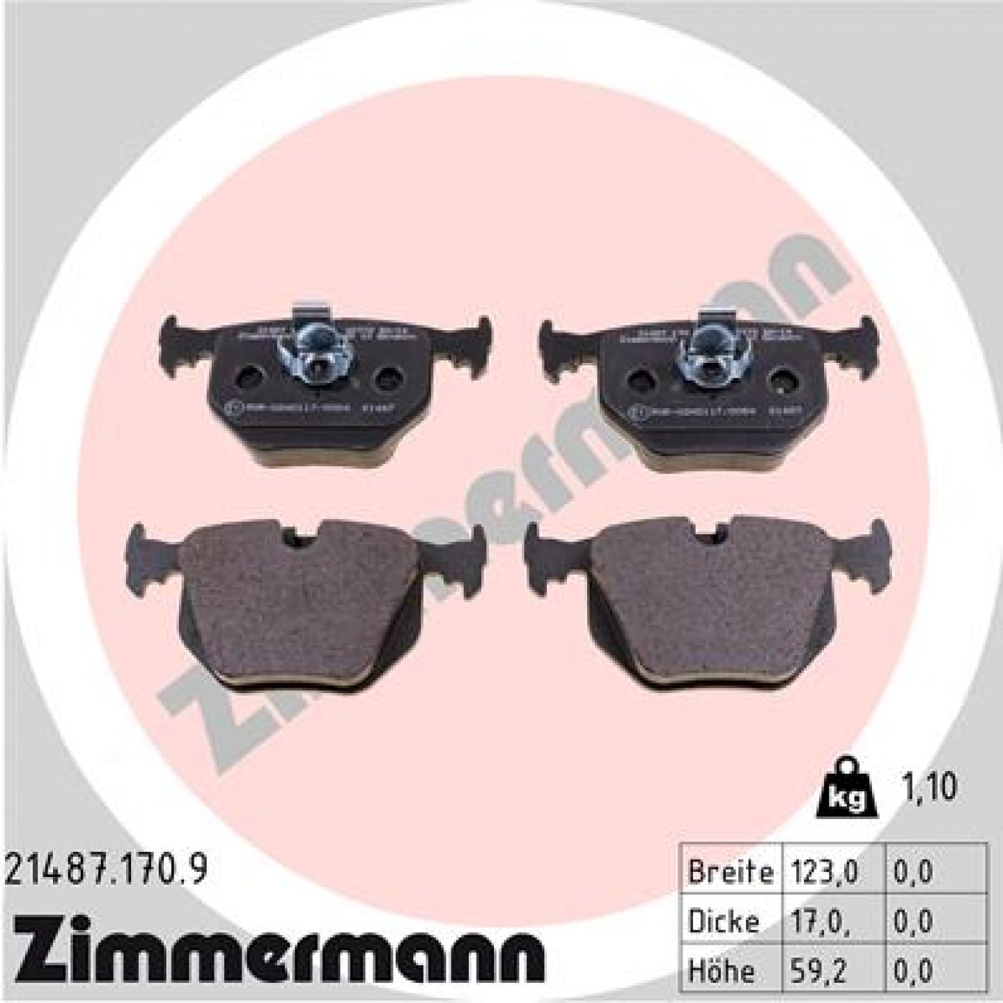 Bremseklodser ZIMMERMANN 21487.170.9