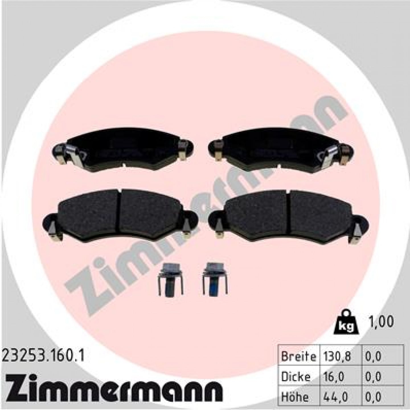 Kit pastiglie freno, Freno a disco ZIMMERMANN 23253.160.1