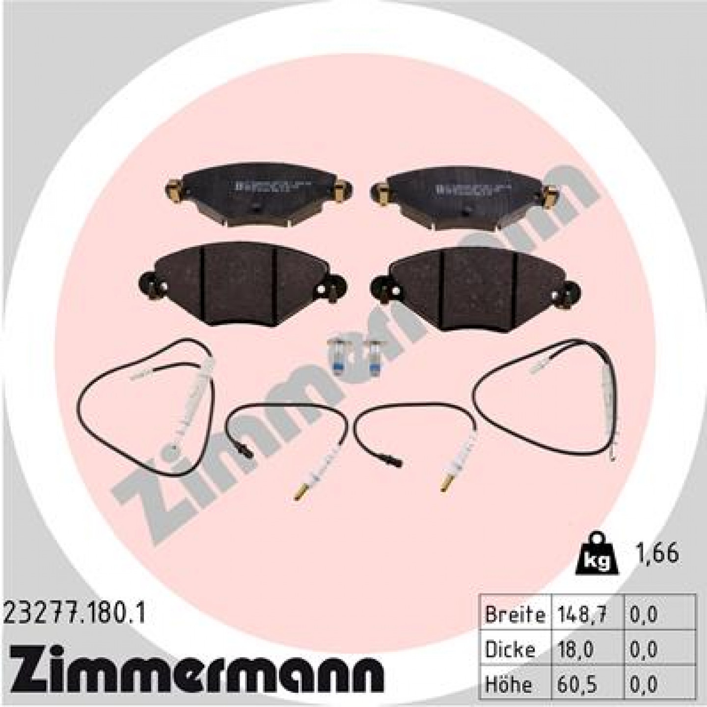 Bremseklodser ZIMMERMANN 23277.180.1