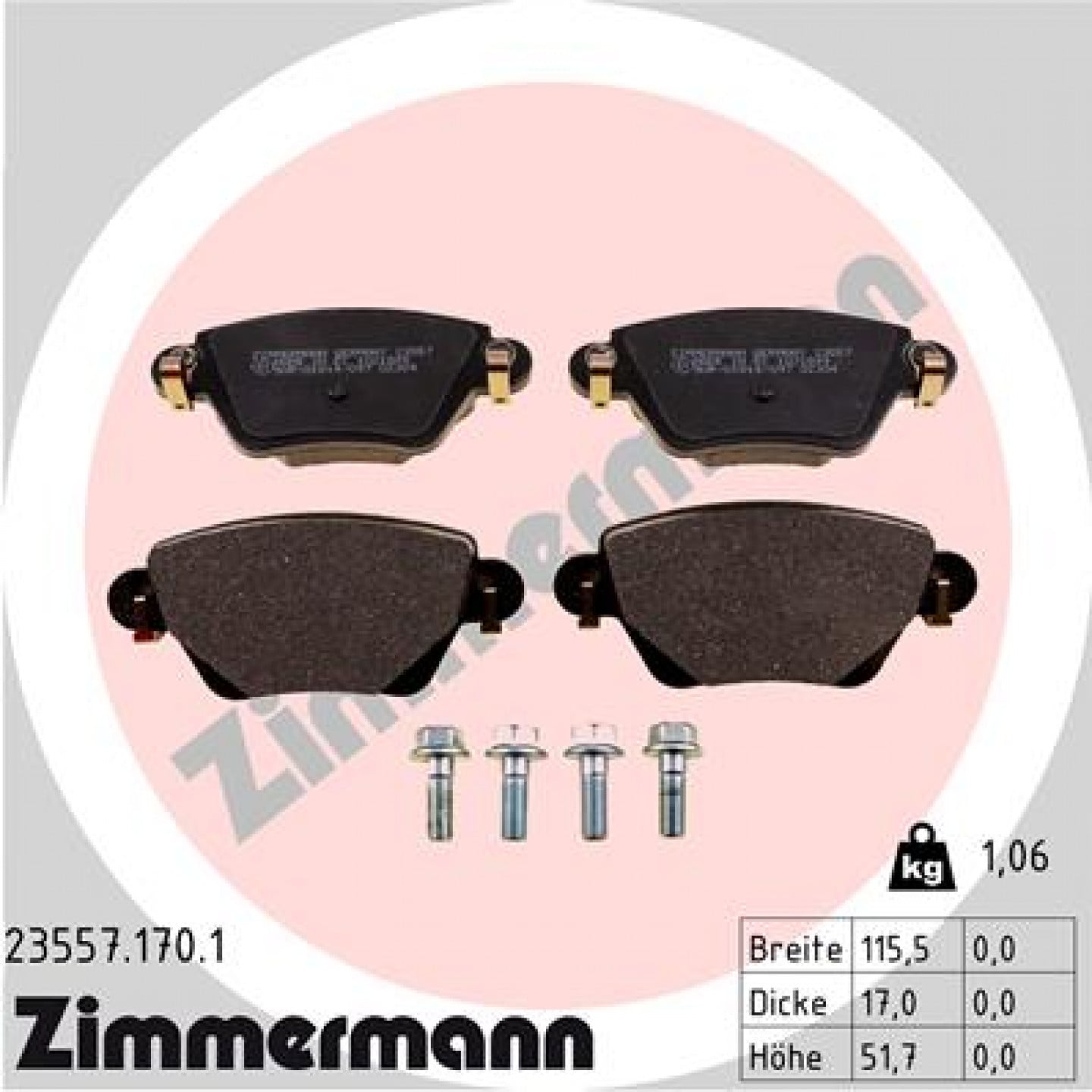 Kit pastiglie freno, Freno a disco ZIMMERMANN 23557.170.1