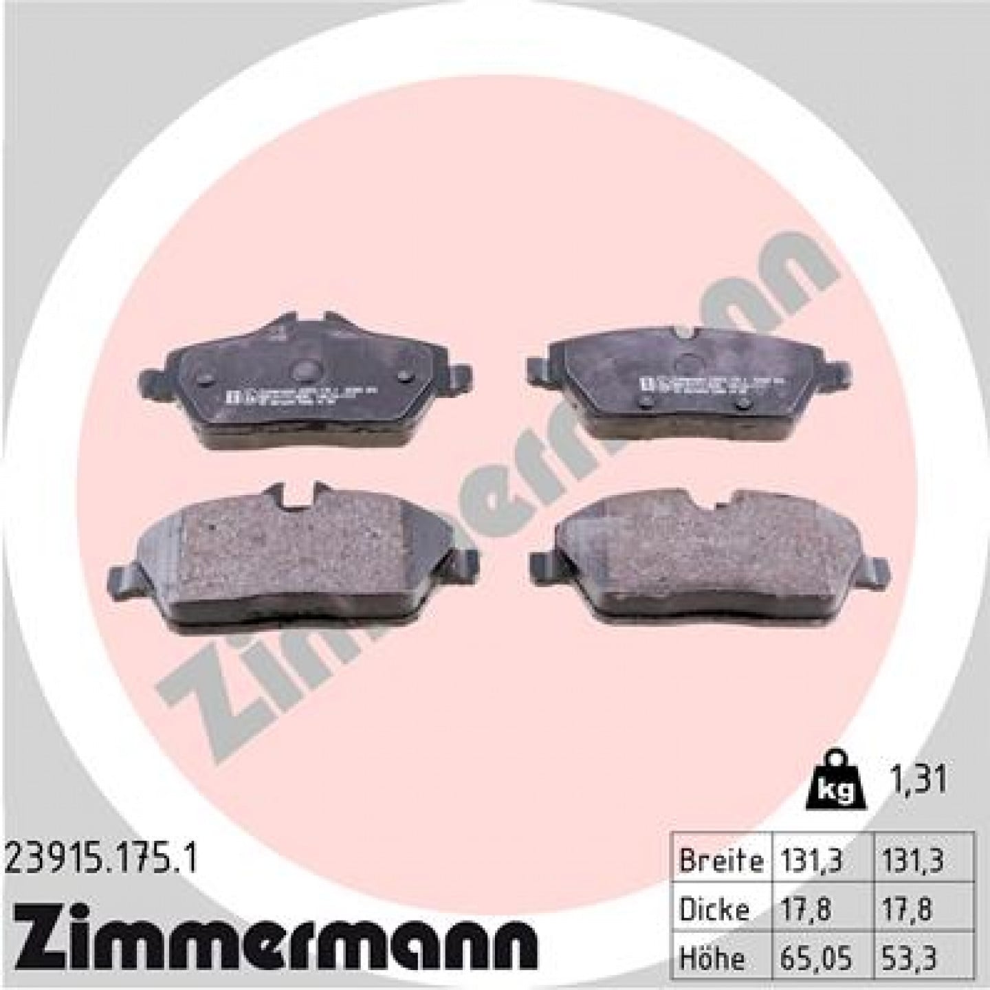 Bremseklodser ZIMMERMANN 23915.175.1