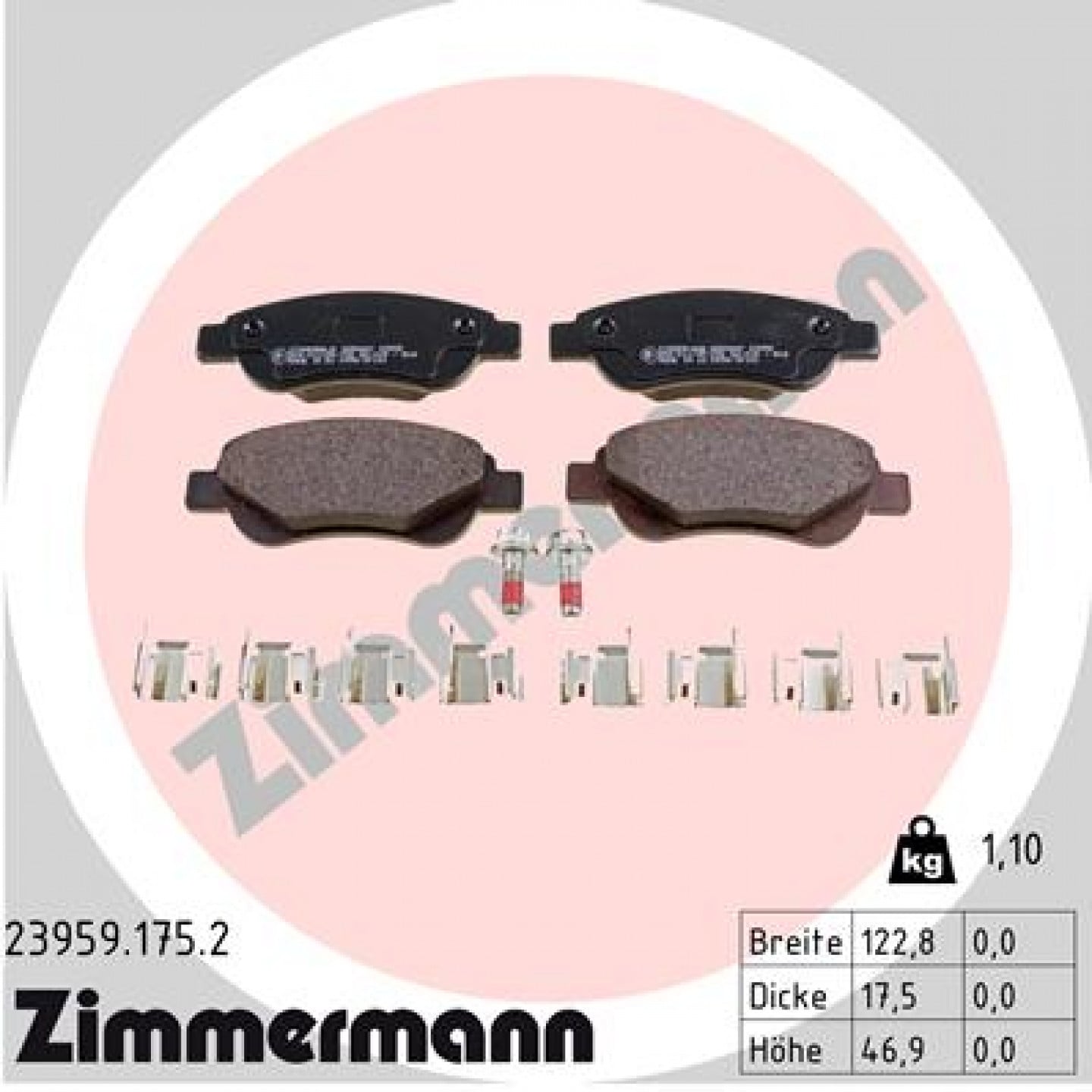 Bremseklodser ZIMMERMANN 23959.175.2